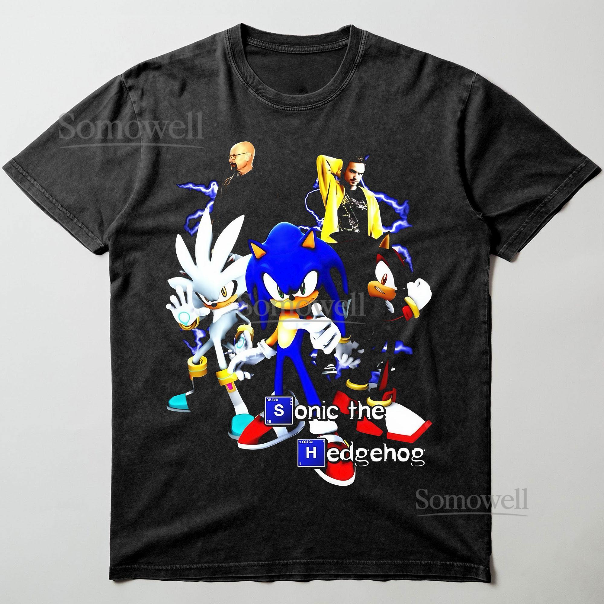 Sonic the Hedgehog Silver Shadow Electric Remix Graphic ,hoodie sweatshirt t shirt vintage Video Game T Shirt