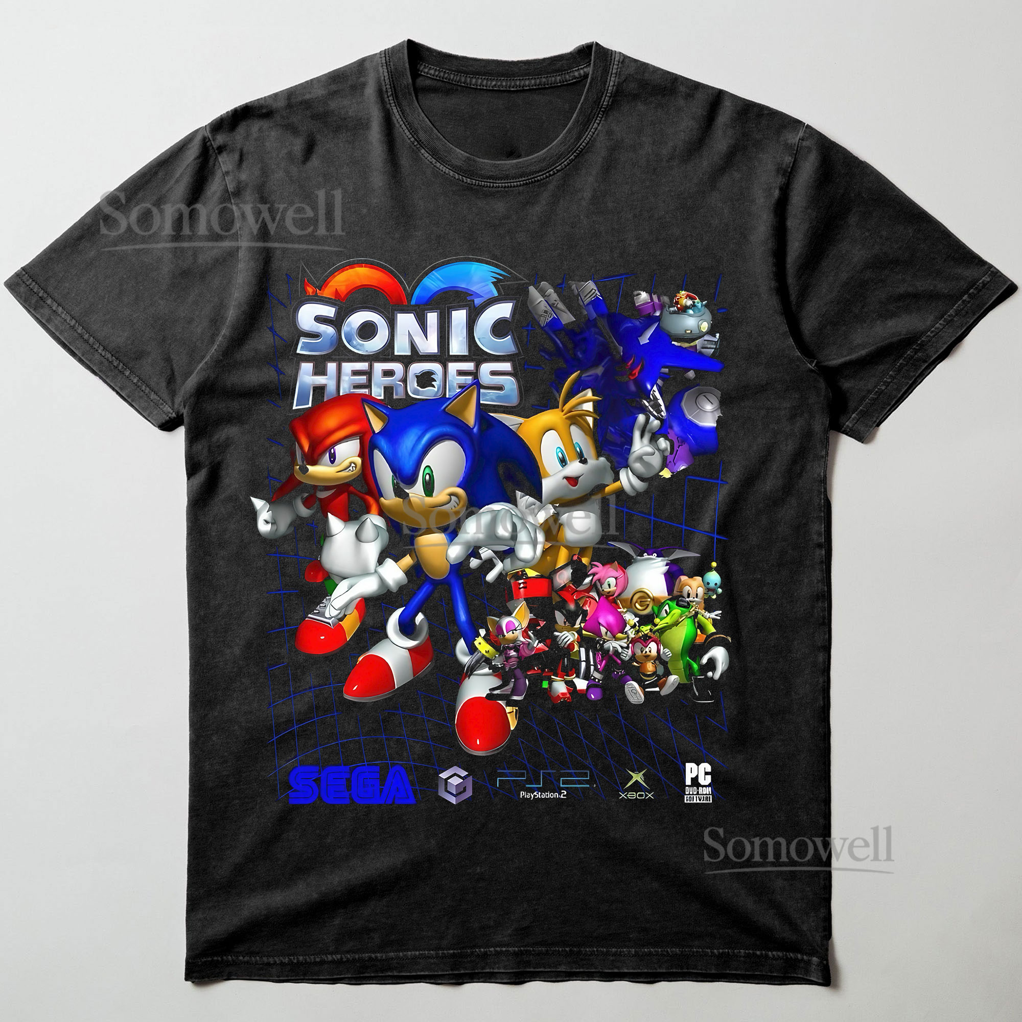 Sonic Heroes Video Game Group Cover Art Graphic ,hoodie sweatshirt t shirt vintage Classic Sega T Shirt