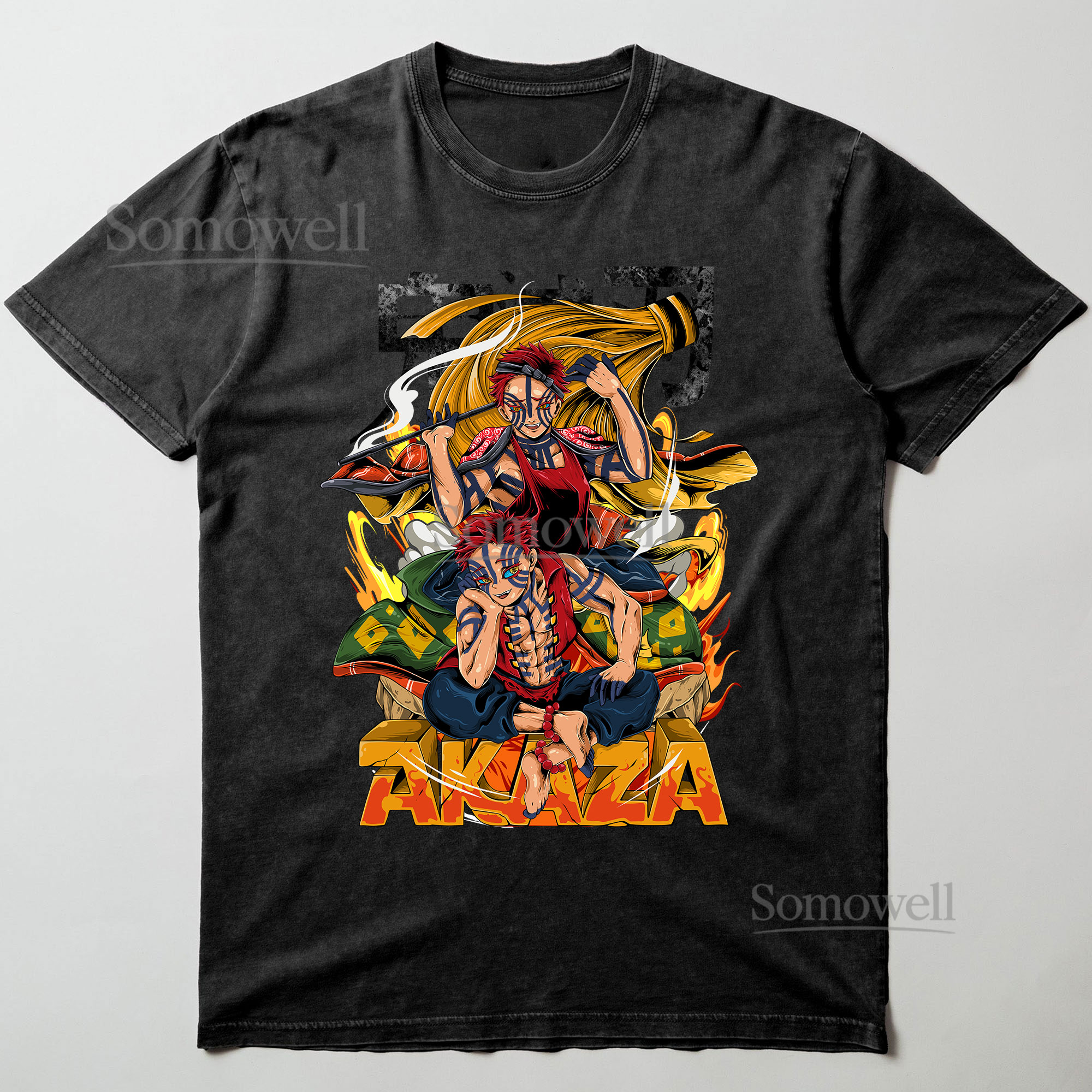 Akaza Demon Slayer Upper Moon Anime Graphic ,hoodie sweatshirt t shirt vintage Japanese Streetwear T Shirt