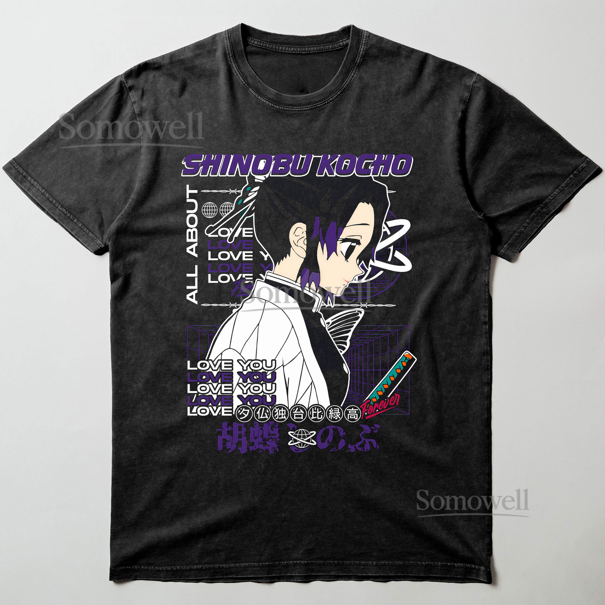 Shinobu Kocho Demon Slayer Butterfly Anime Graphic ,hoodie sweatshirt t shirt vintage Japanese Manga T Shirt