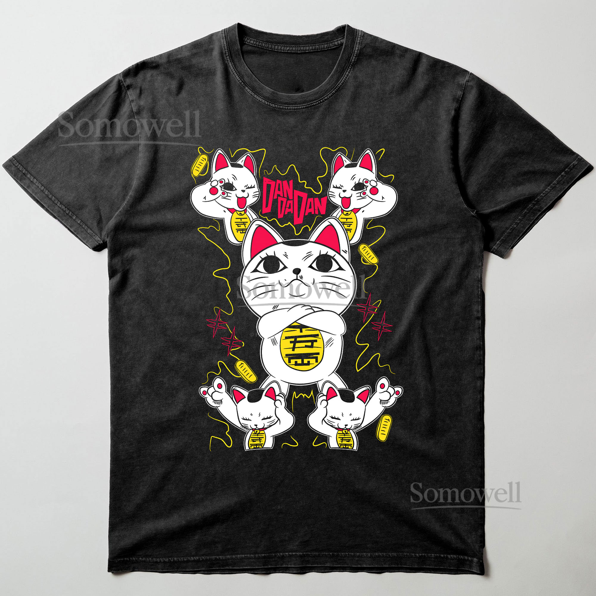 Anime Lucky Cat Maneki Neko Graphic ,hoodie sweatshirt t shirt vintage Japanese Streetwear Dandadan T Shirt