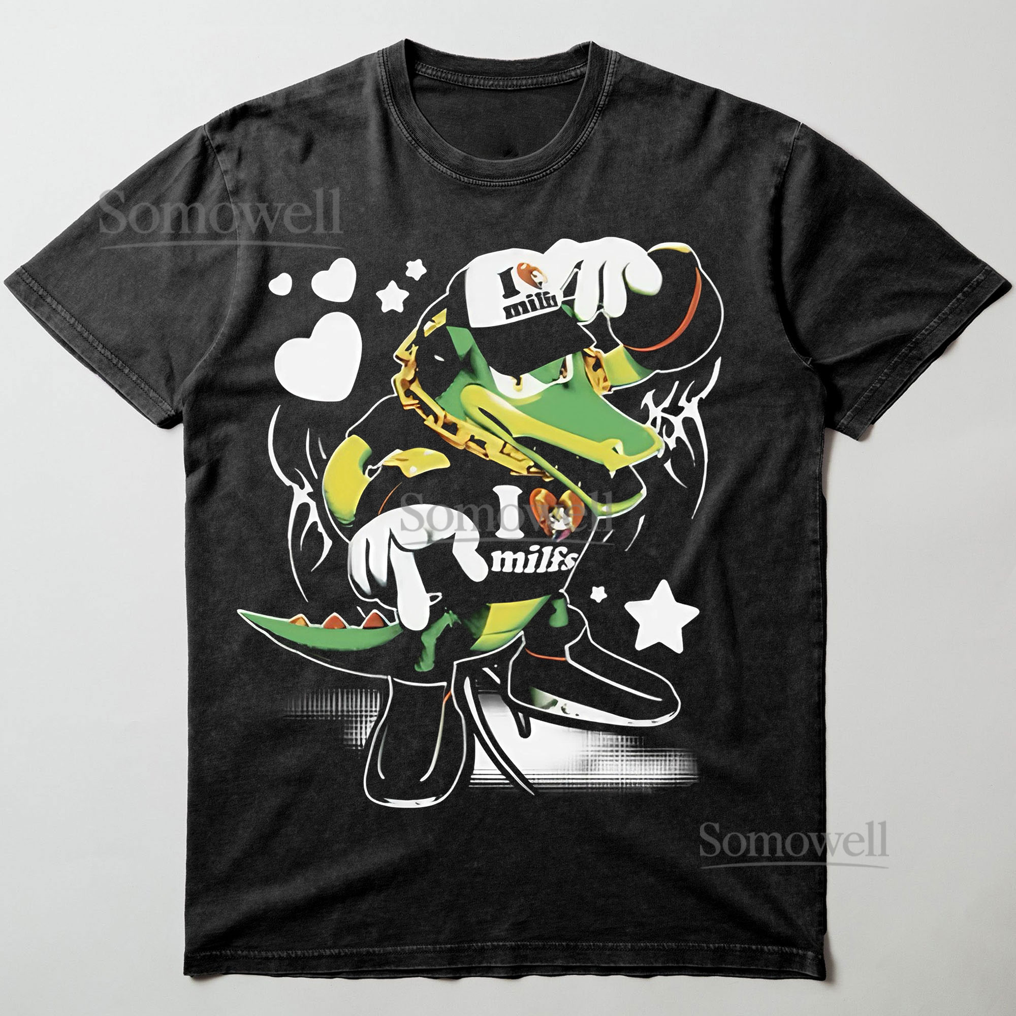 Vector the Crocodile I Love Milfs Meme Graphic ,hoodie sweatshirt t shirt vintage Sonic Game T Shirt