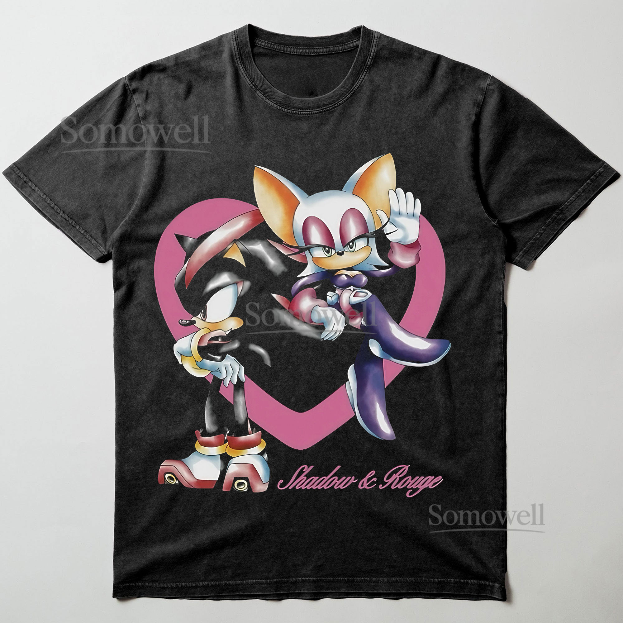 Shadow and Rouge Heart Couple Graphic ,hoodie sweatshirt t shirt vintage Sonic Adventure T Shirt