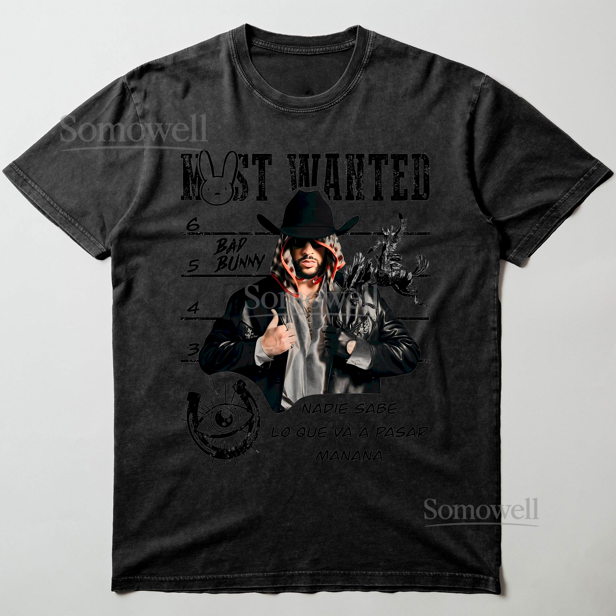 Bad Bunny Most Wanted Album Cowboy Style Graphic ,hoodie sweatshirt vintage