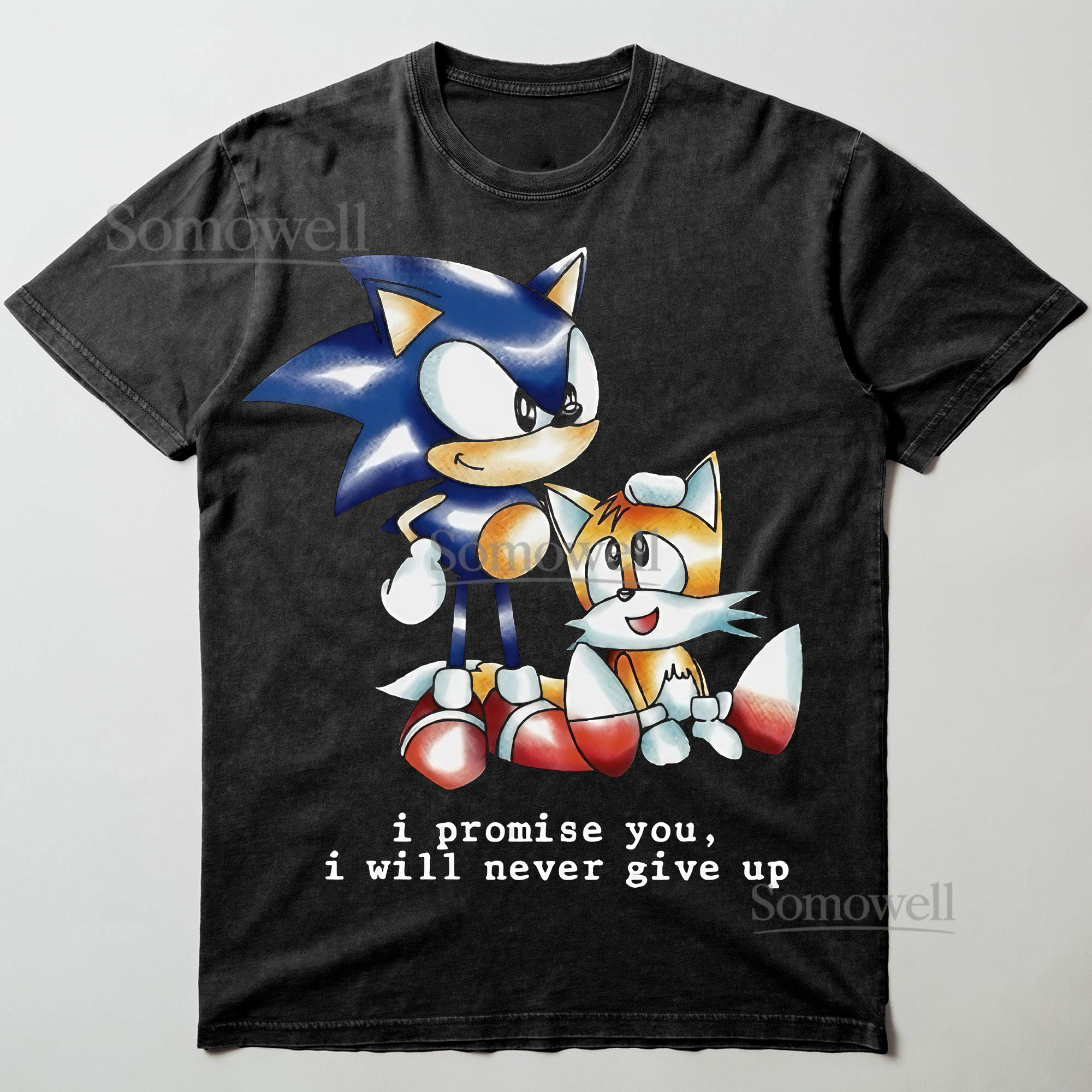 Sonic and Tails I Promise You I Will Never Give Up Graphic ,hoodie sweatshirt t shirt vintage Friendship T Shirt