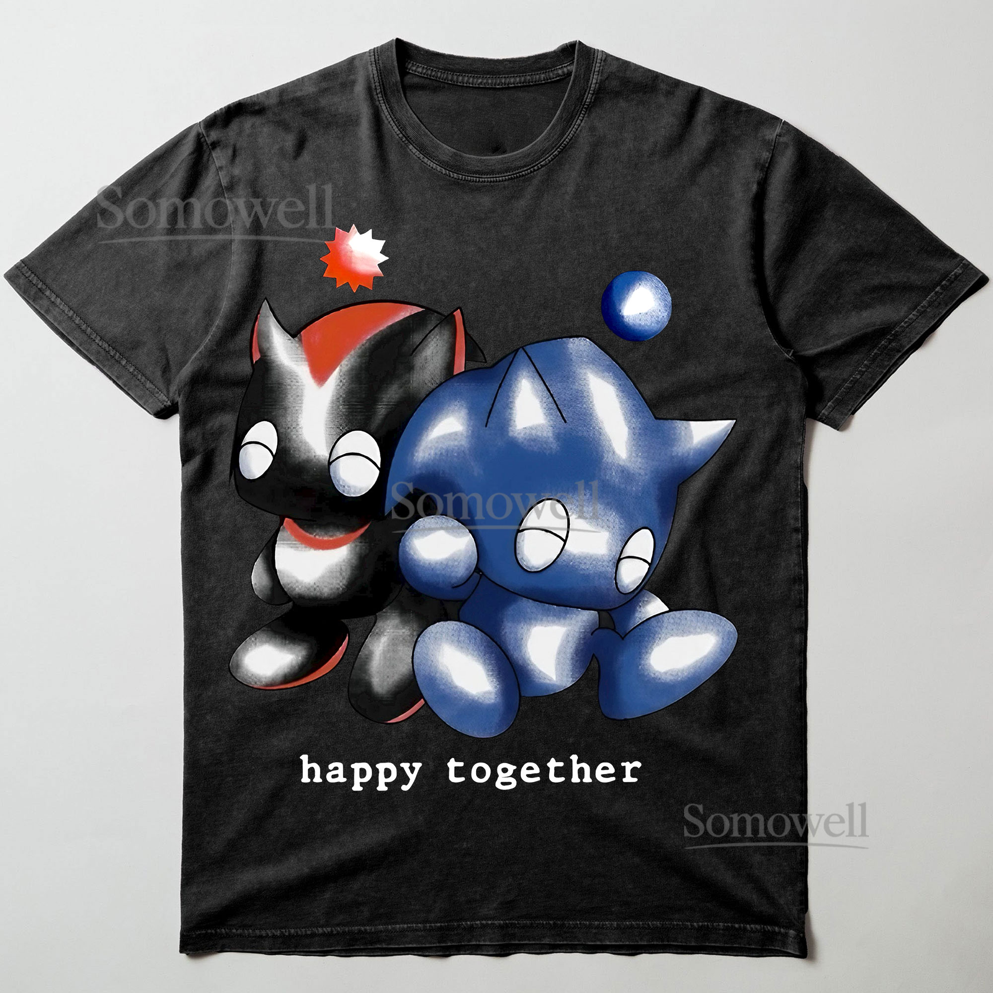 Chao Shadow and Sonic Happy Together Graphic ,hoodie sweatshirt t shirt vintage Kawaii Gamer T Shirt