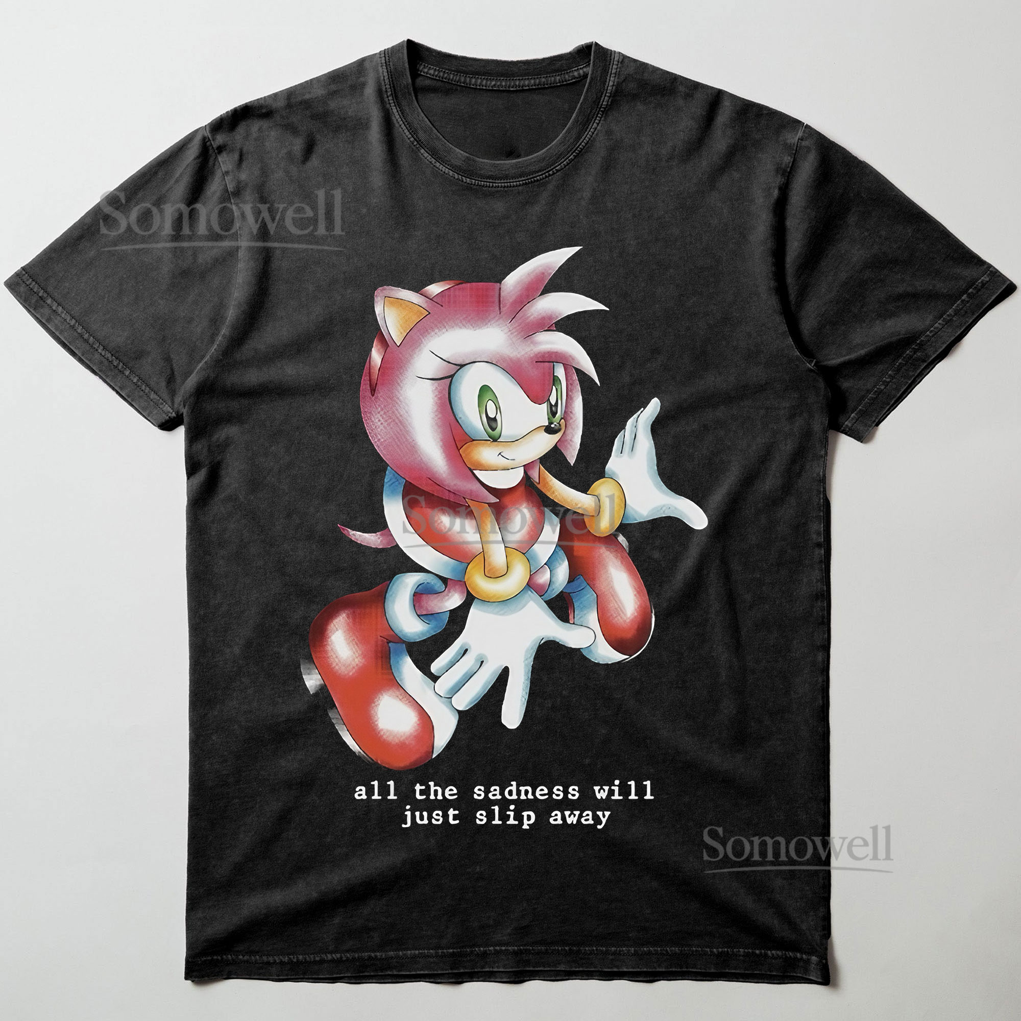 Amy Rose All the Sadness Will Just Slip Away Graphic ,hoodie sweatshirt t shirt vintage Sonic T Shirt