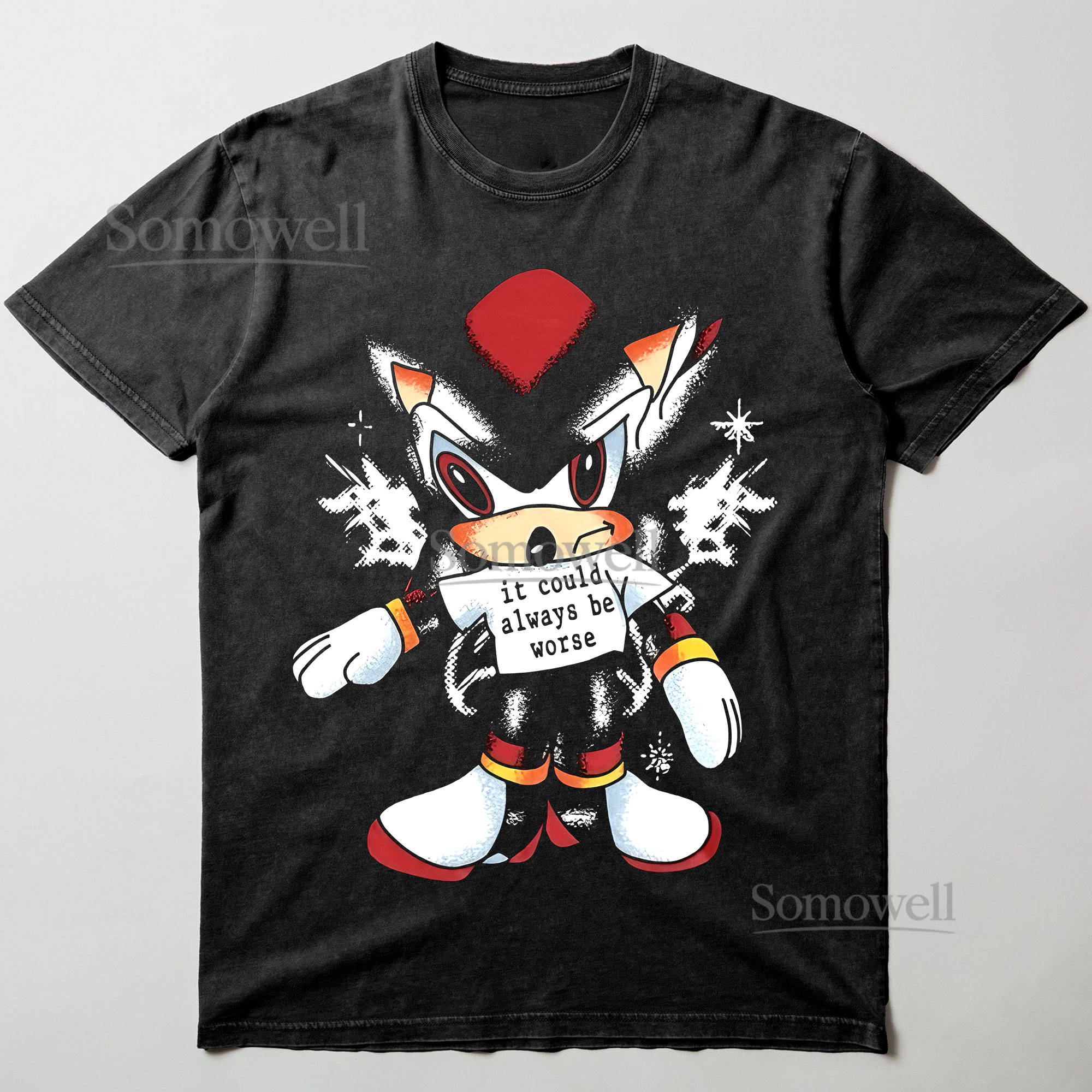 Shadow the Hedgehog It Could Always Be Worse Meme Graphic ,hoodie sweatshirt t shirt vintage Sonic Game T Shirt