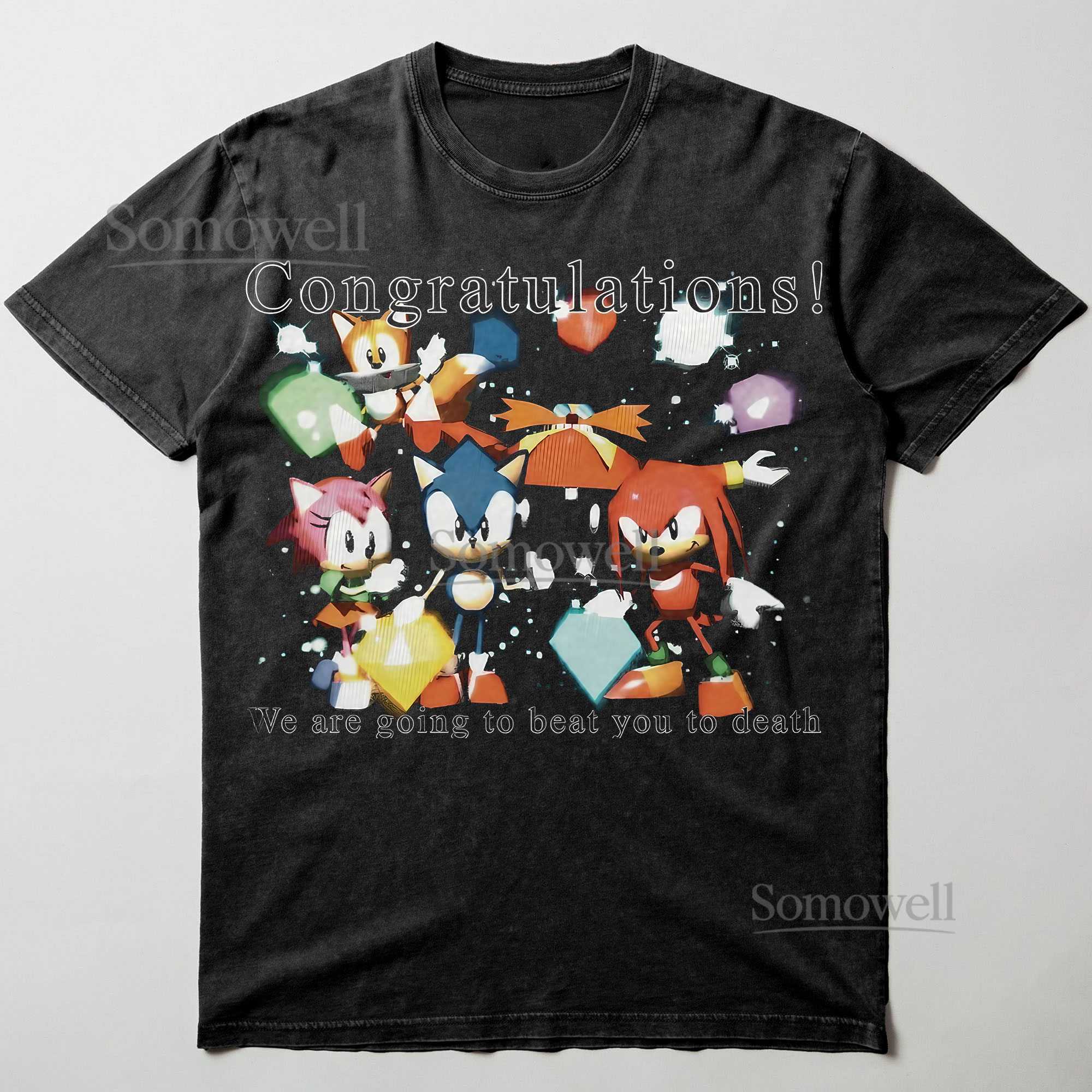 Sonic Crew Congratulations Chaos Emeralds Graphic ,hoodie sweatshirt t shirt vintage Retro Video Game T Shirt