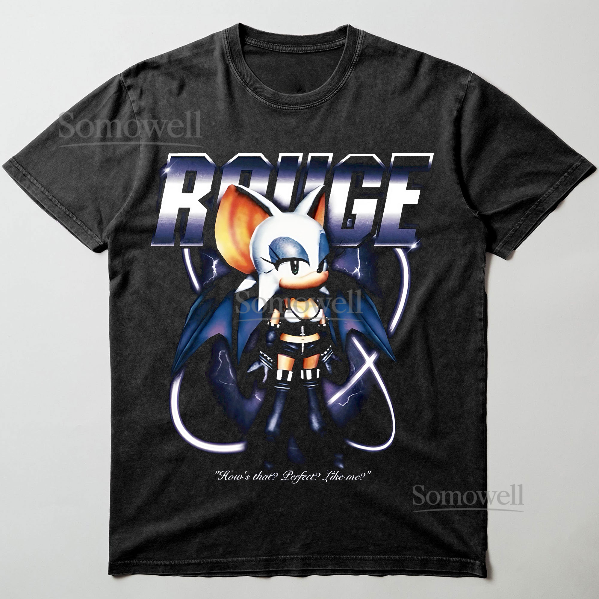 Rouge the Bat Sonic Adventure Purple Lightning Graphic ,hoodie sweatshirt t shirt vintage Classic Video Game T Shirt