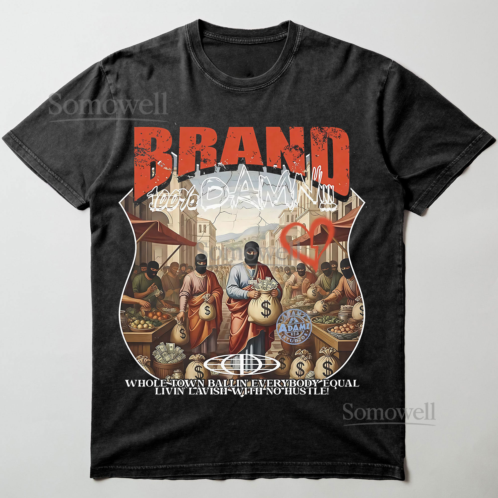 Brand Damn Money Masked Robbers Meme Graphic ,hoodie sweatshirt t shirt vintage Urban Art Streetwear T Shirt