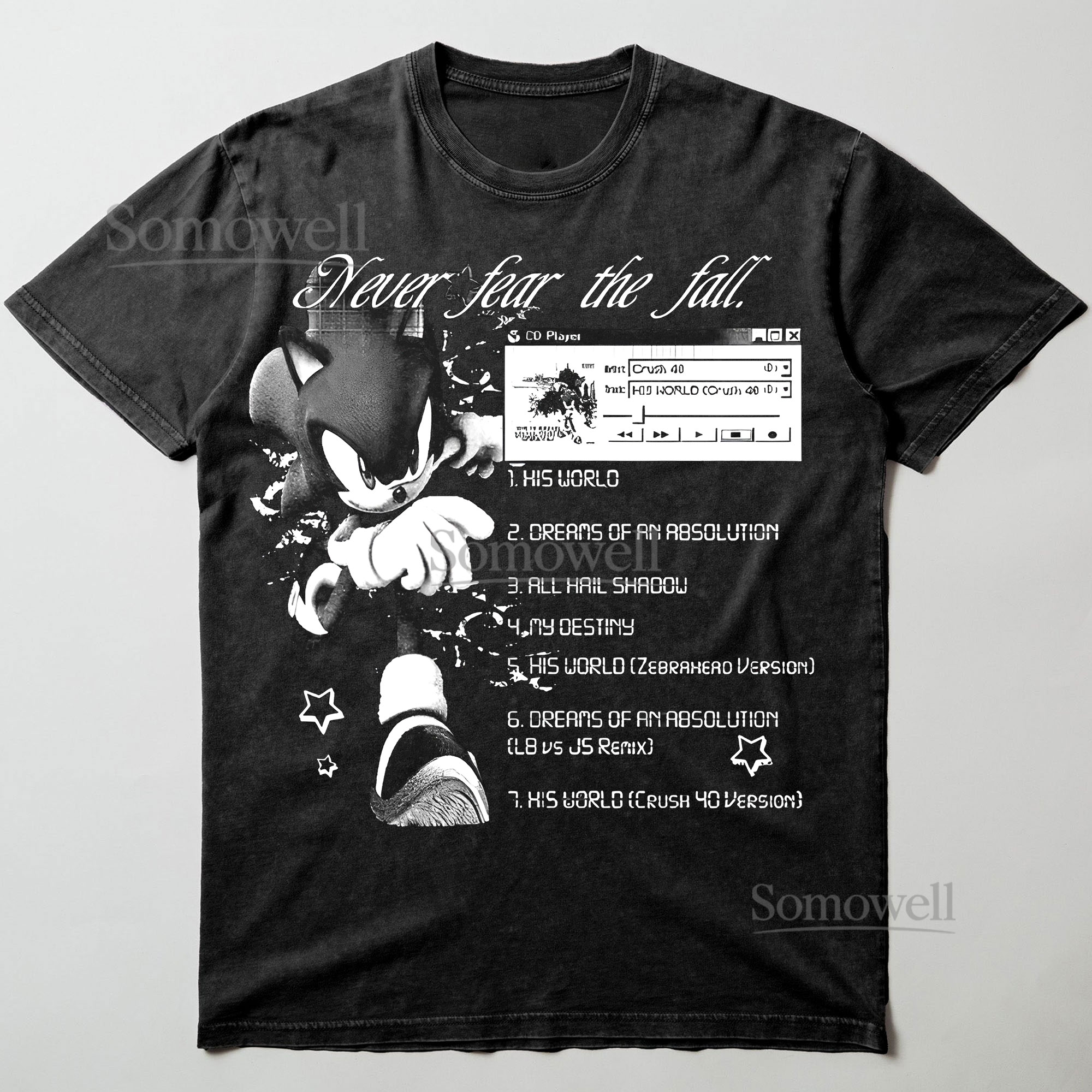 Sonic the Hedgehog Never Fear the Fall Music Tracklist Graphic ,hoodie sweatshirt t shirt vintage Vintage Gamer T Shirt