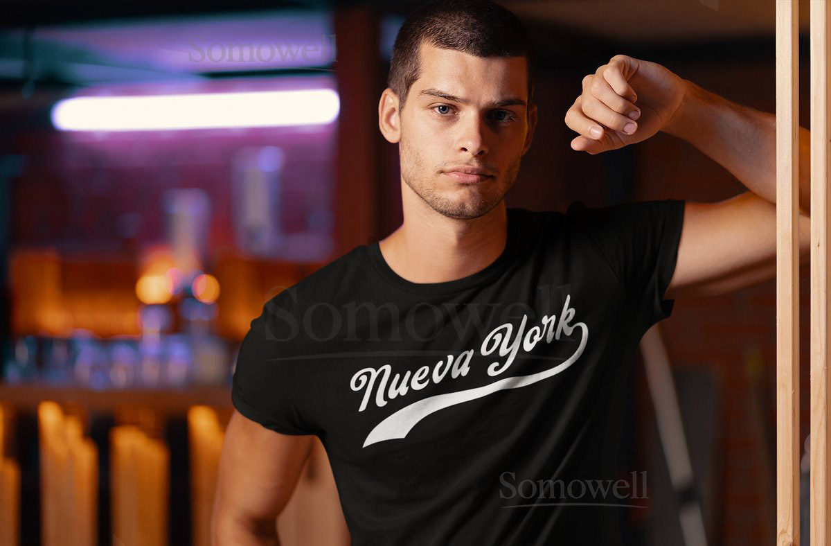 NUEVA YORK T-Shirt Unisex Vintage retro athletic style New York City NYC shirt Spanish spanglish script design Latin New Yorker gift_41