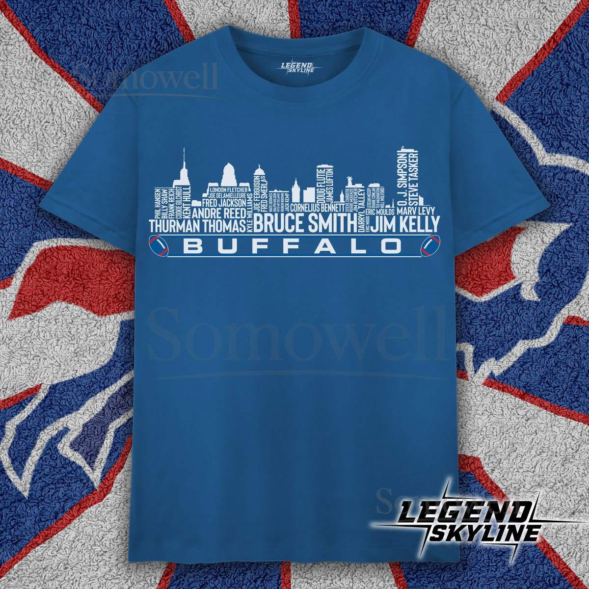 Buffalo Football Greatest Of All Time Team Legends Buffalo City Skyline Shirt_271