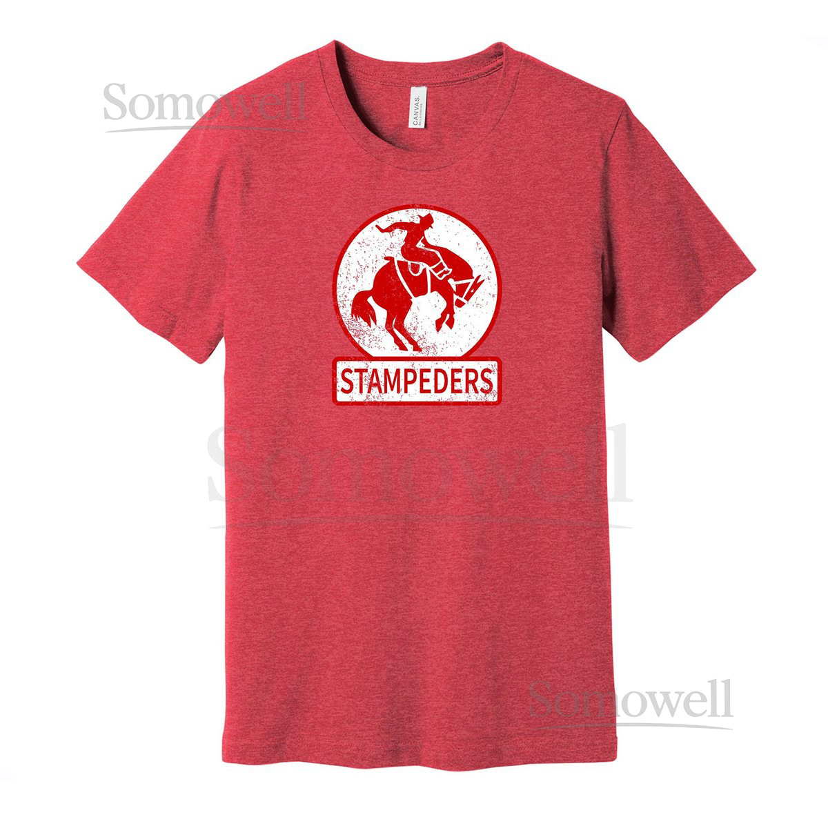 Calgary Stampeders Throwback Tee - Retro Distressed Logo Defunct Hockey Team S M L XL XXL 3XL Red Gold Black White Grey Color Choice_62