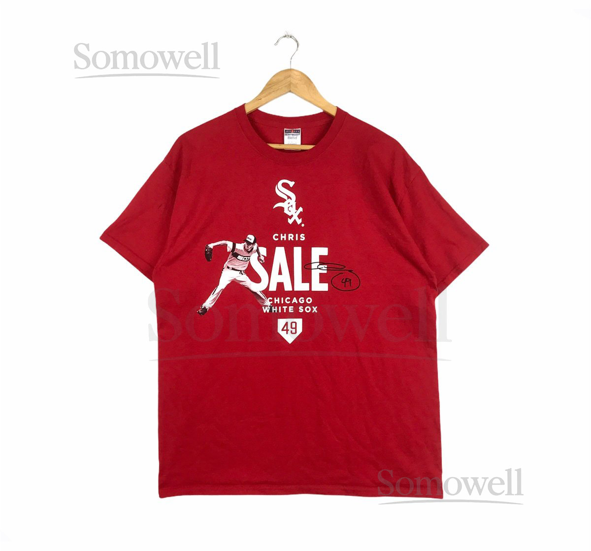 Major League Baseball One Of The Key Player CHICAGO WHITE SOX Chris Sale T-Shirt Red Colour Extra Large Size_594