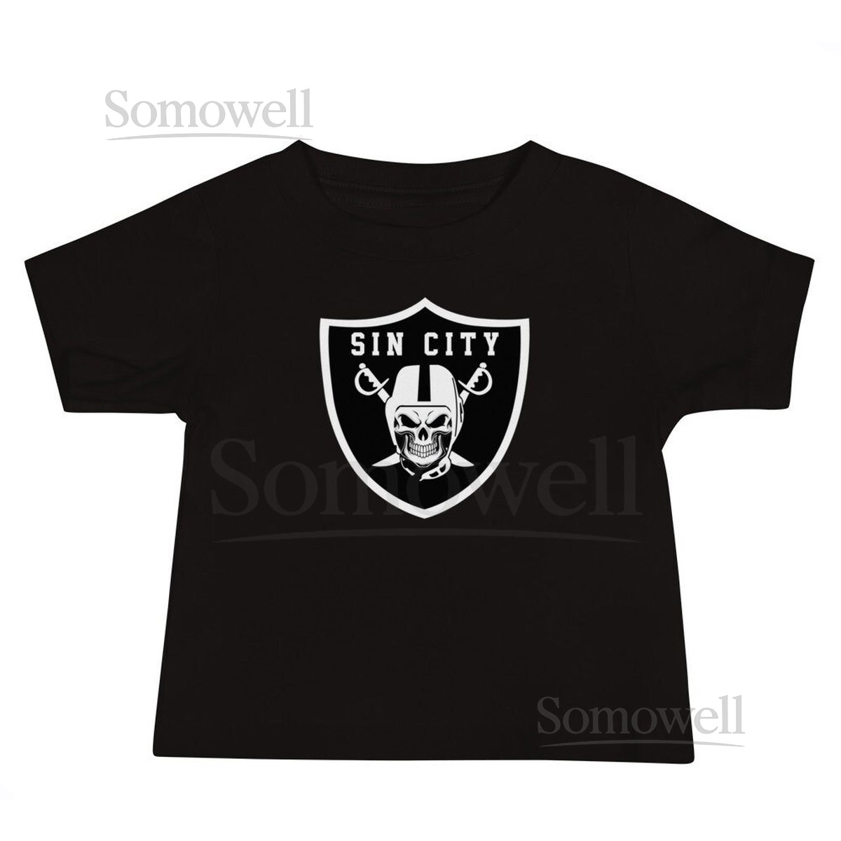 Sin City Raiders Skull Shield Baby Tee_739