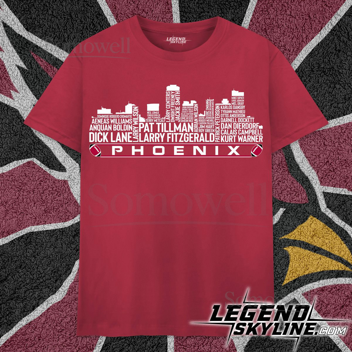 Arizona Football Greatest Of All Time Team Legends Phoenix Skyline Shirt_69