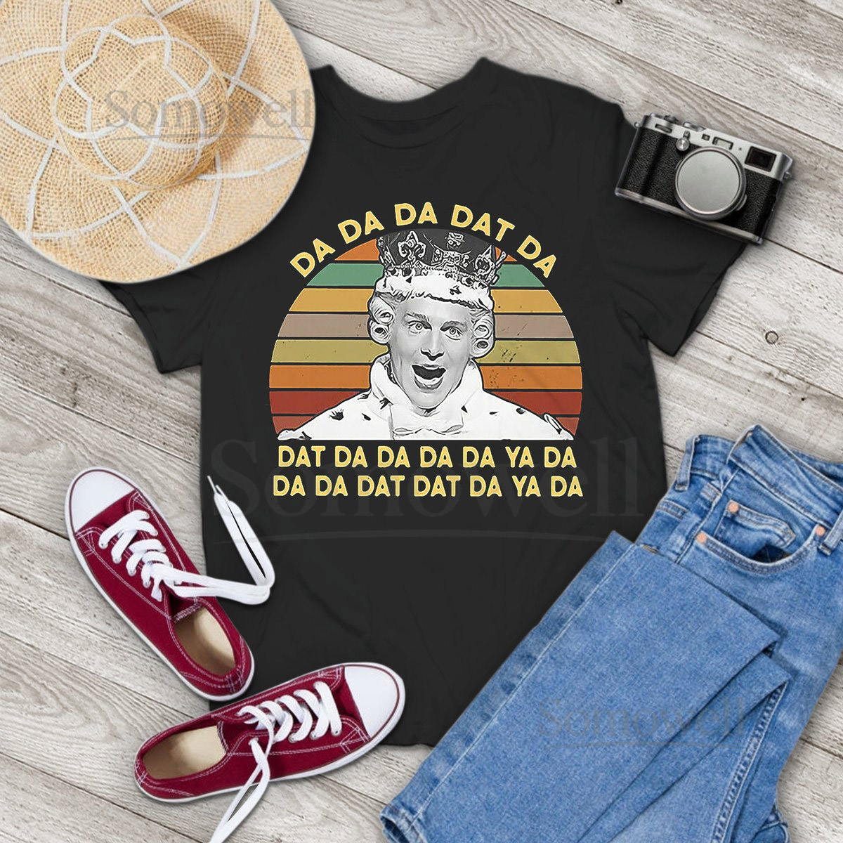 Da Da Da Dat Da King George Retro Sunset Vintage T-Shirt Alexander Hamilton Fans Shirt King George Shirt Gift Tee For You And Your Family_116