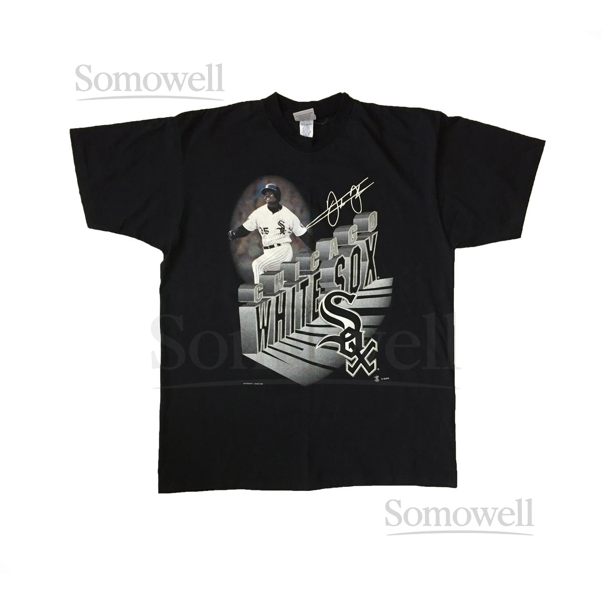 Vintage 1997 Chicago White Sox T-shirt Frank Thomas by Joy Athletic Authentic Rare Baseball Team Sports Single Stitch USA Made Black Tee XL_403