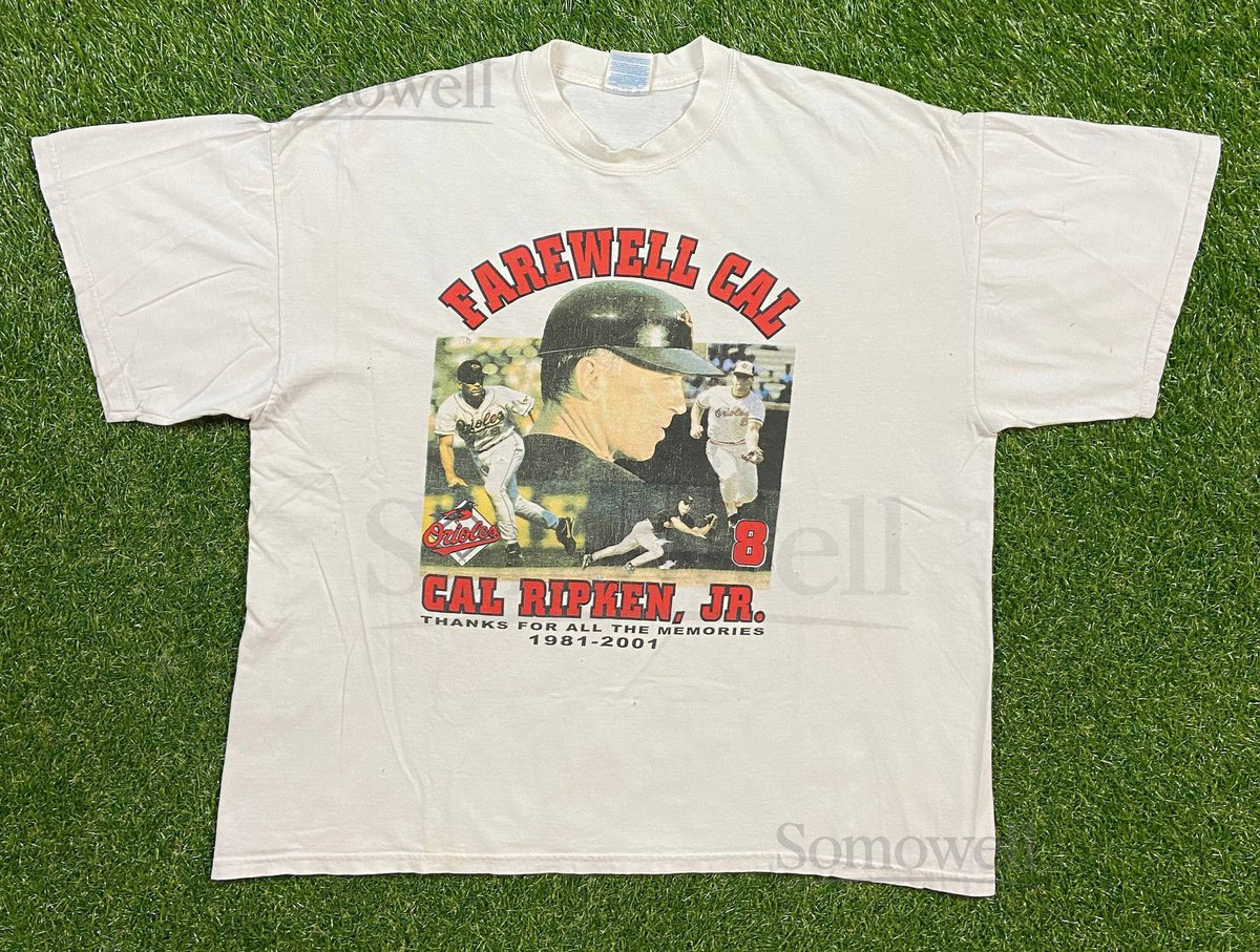 Vintage Baltimore Orioles Farwell Cal Ripken Jr T Shirt Tee Gildan Size XXL 2XL MLB Baseball Maryland Rap Tee_640