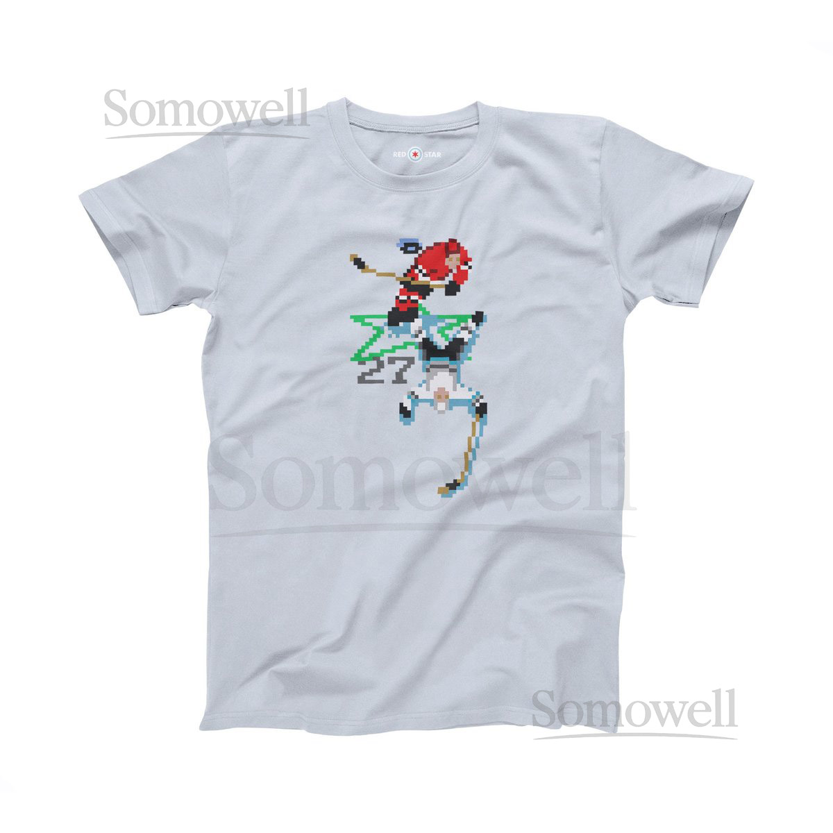 Chicago Blackhawks Shirt EA Sports NHL 94 Video Game Inspired Los Angeles Kings Hockey Swingers Light Blue Tee Size S M L XL 2XL_80