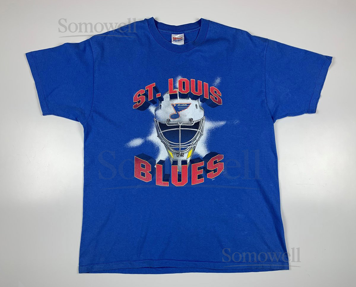 90's St. Louis Blues NHL Vintage Hanes Men's T-shirt Size XL Hockey Athletic_4