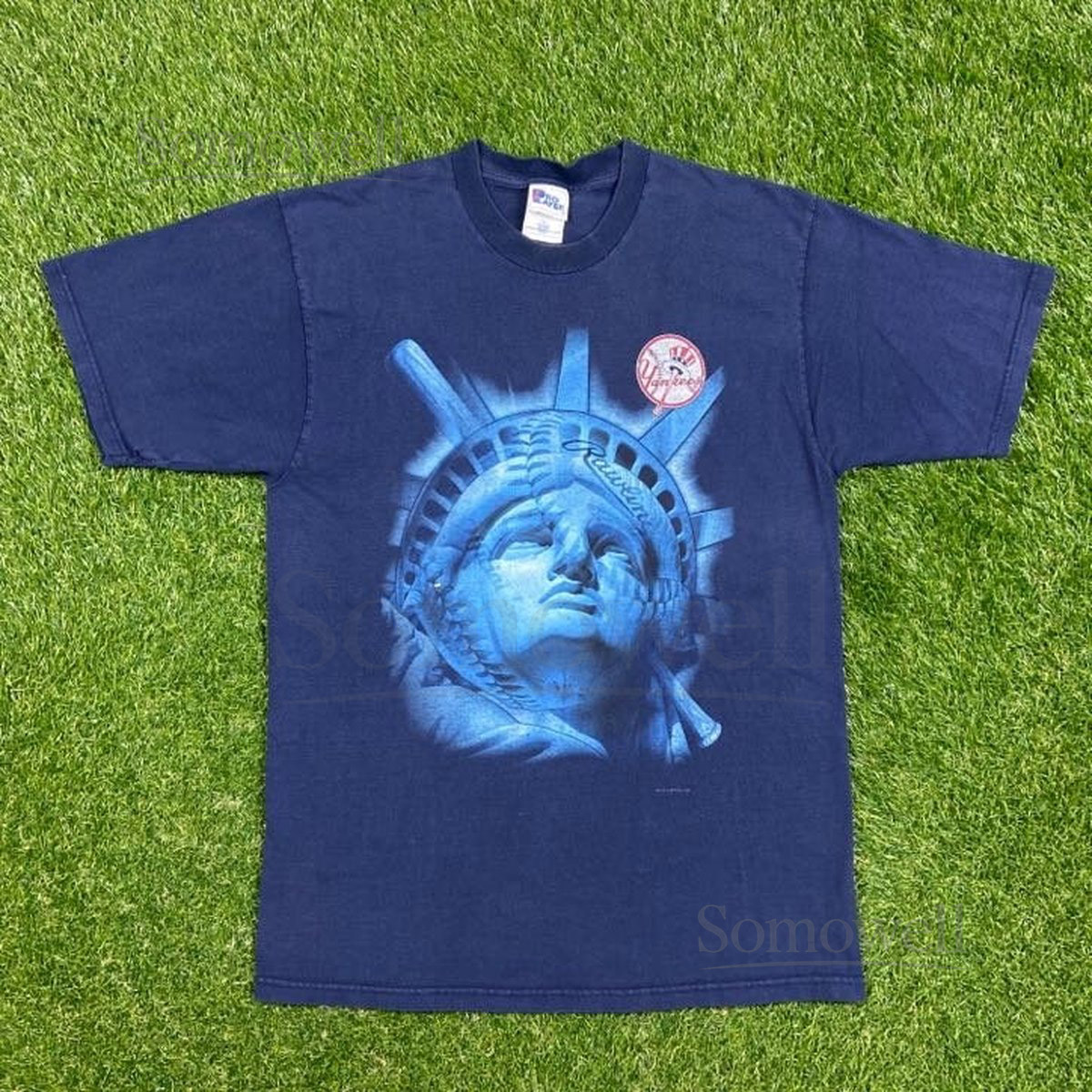 Vintage New York Yankees T Shirt Tee Pro Player Made USA Size Large L MLB Baseball Bronx Bombers Jeter 1990s 90s_512