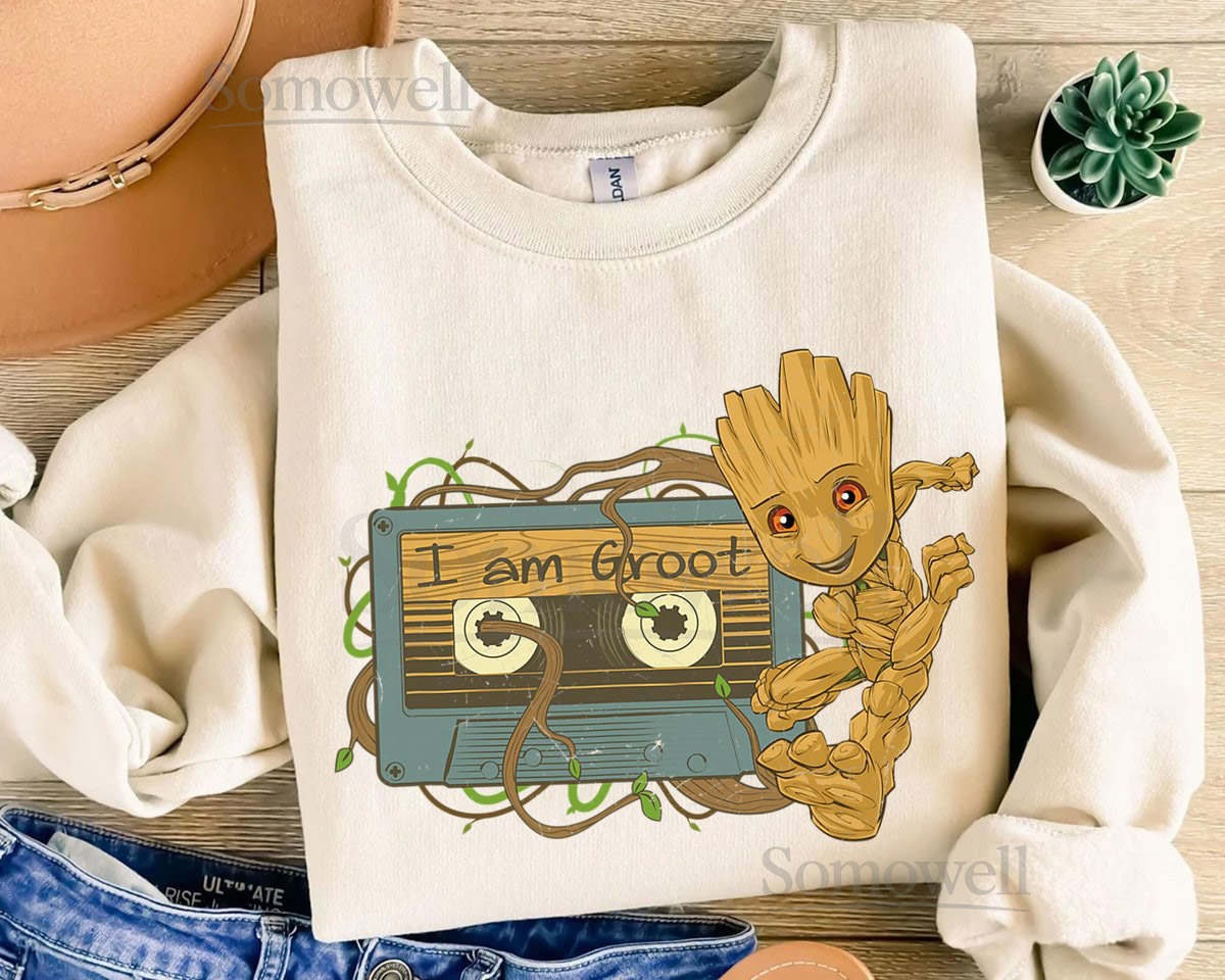 Marvel Guardians of the Galaxy I Am Groot Mixtape T-Shirt Disneyland Family Matching Shirt Magic Kingdom Tee WDW Epcot Theme Park Shirt_615