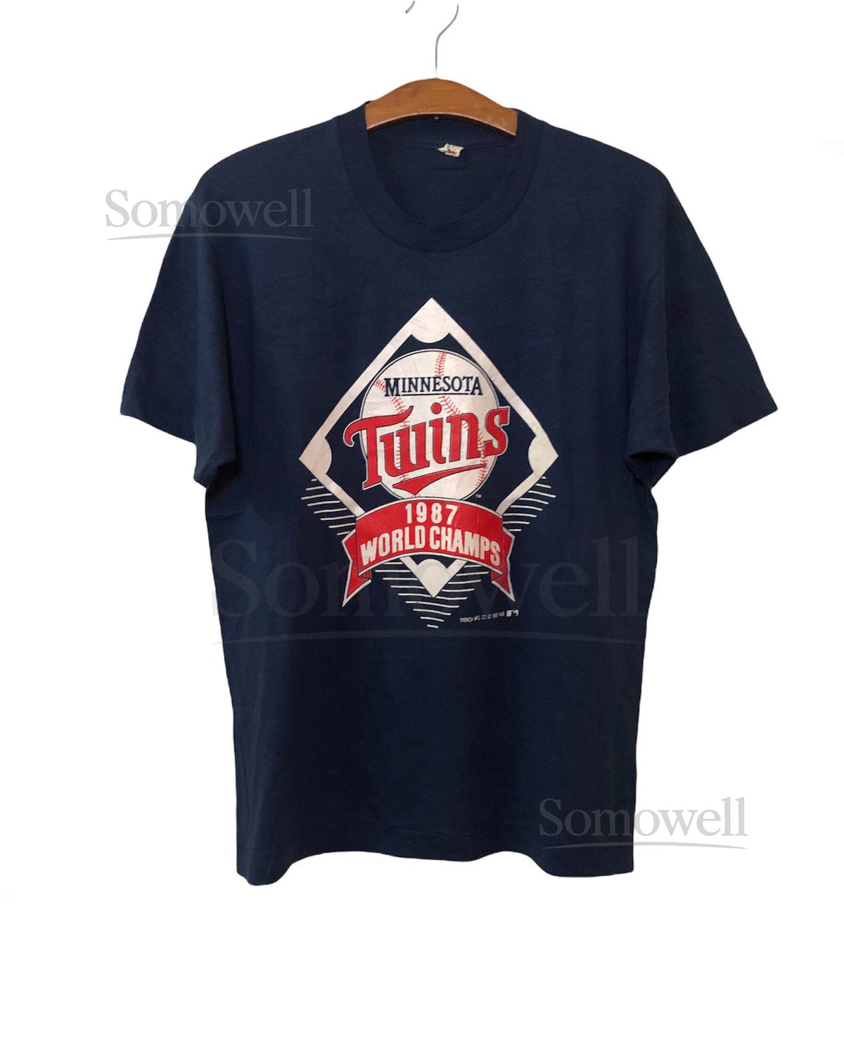 Vintage 80s Minnesota Twins 1987 World Champs NFL Football T Shirt Large Size_876