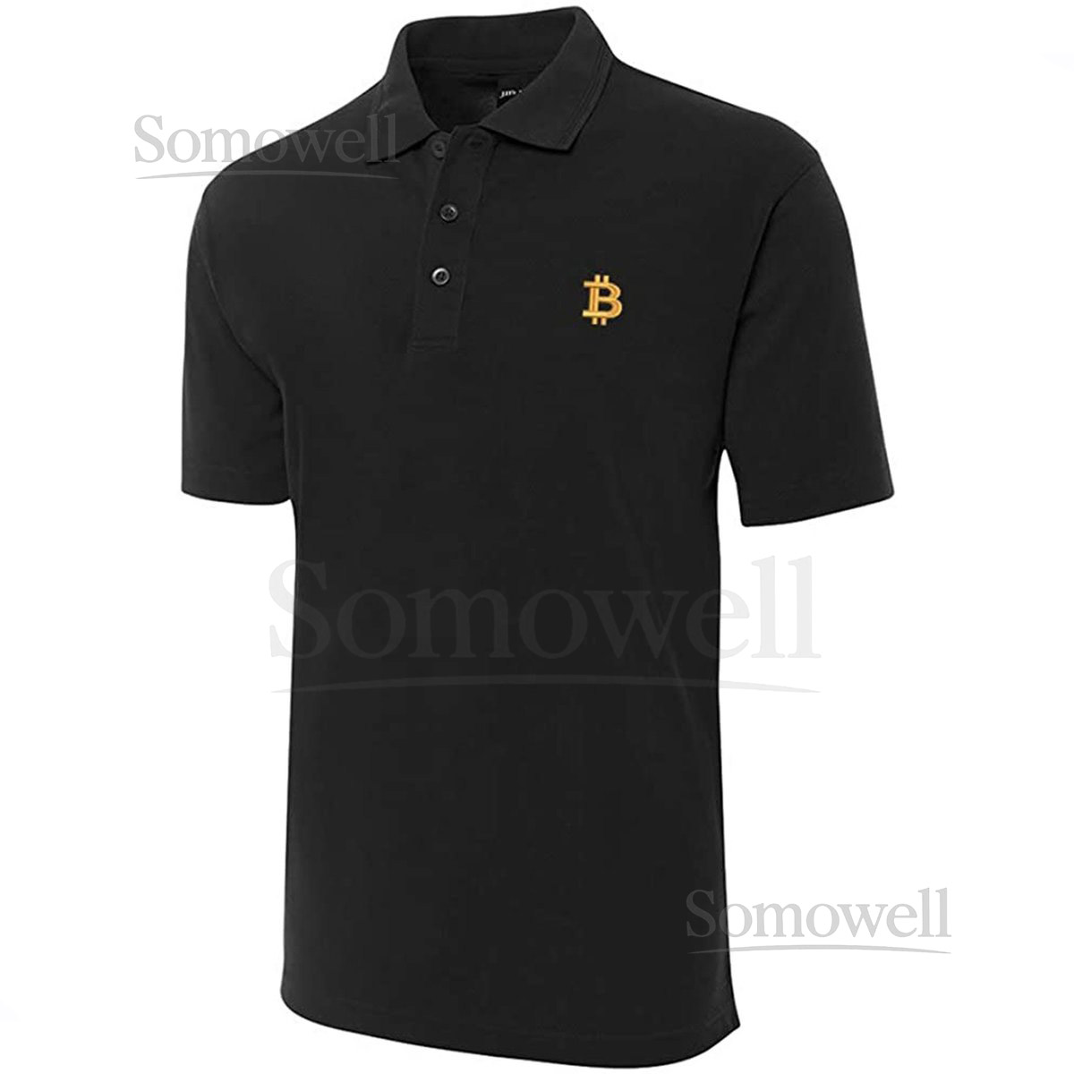 Bitcoin BTC Embroidery Short Sleeve Polo Shirts Embroidered Classic Men's Polo Shirt_4