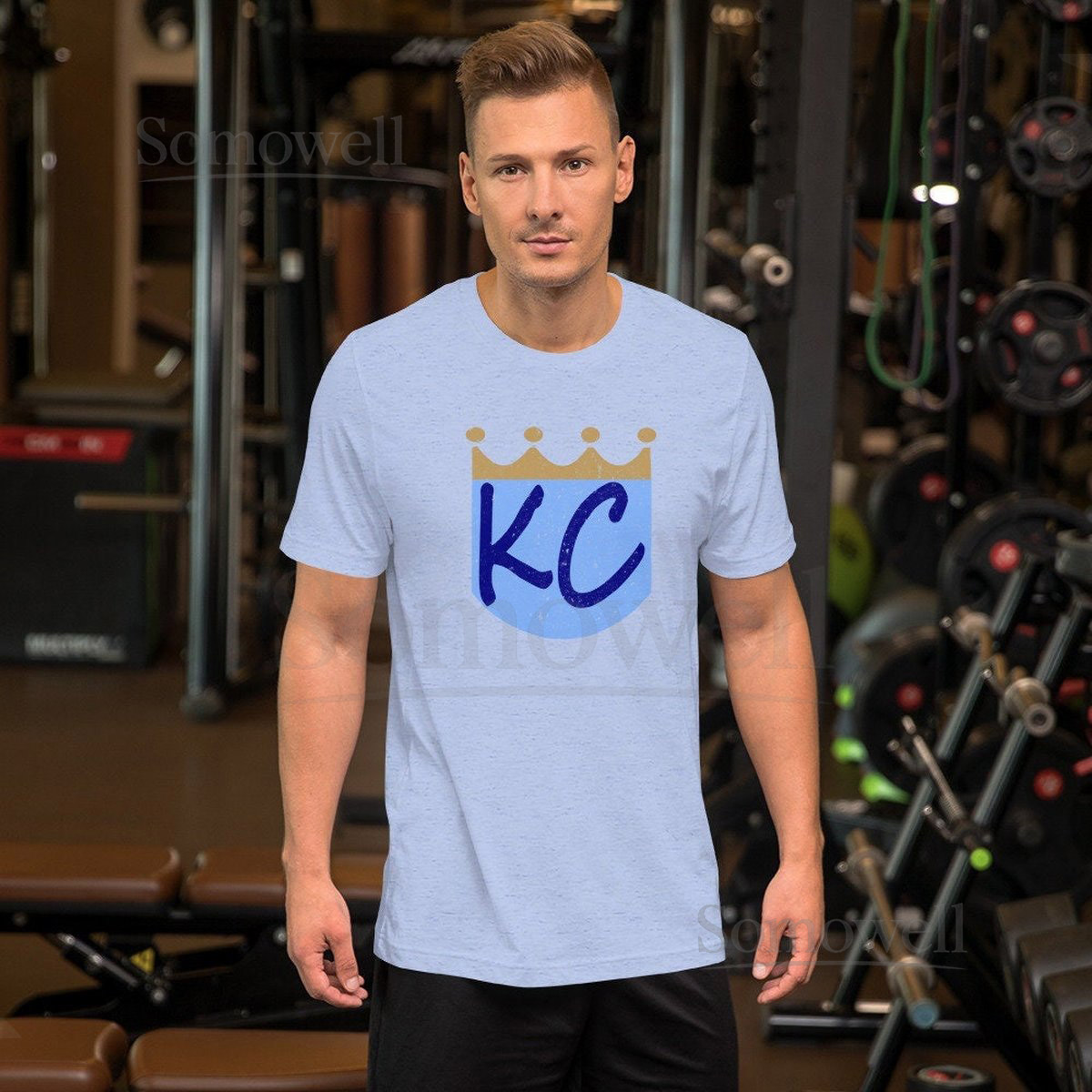 Kansas City Royals Distressed Crown KC Shirt_422