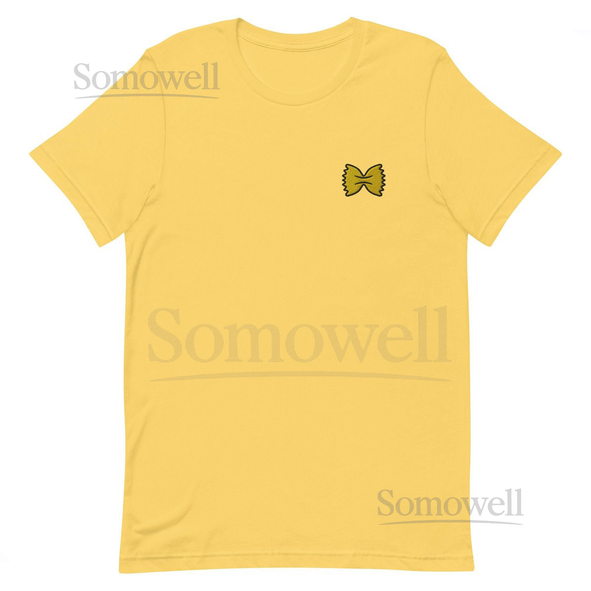 Embroidered Bowtie Pasta T-Shirt Unisex Cotton Tee_51