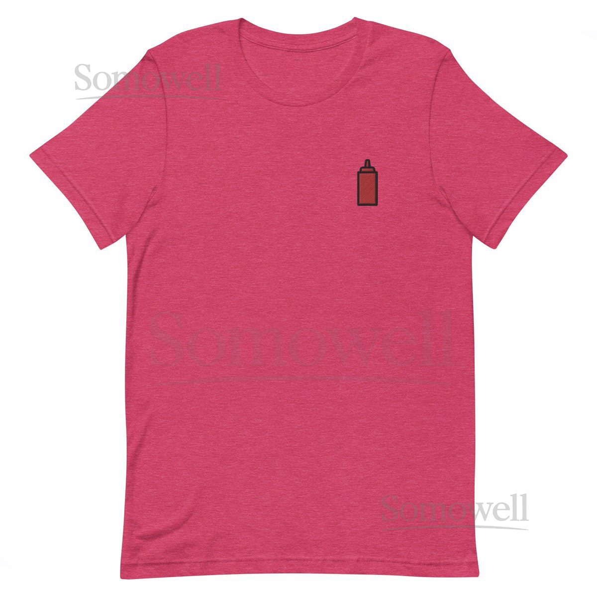 Embroidered Ketchup Bottle T-Shirt Unisex Soft Cotton Tee_78