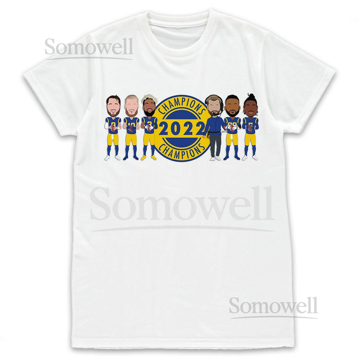 Rams Champions 2022 American Football T-Shirt tshirt tee S-XXXL Donald Stafford Beckham LA Los Angeles_701