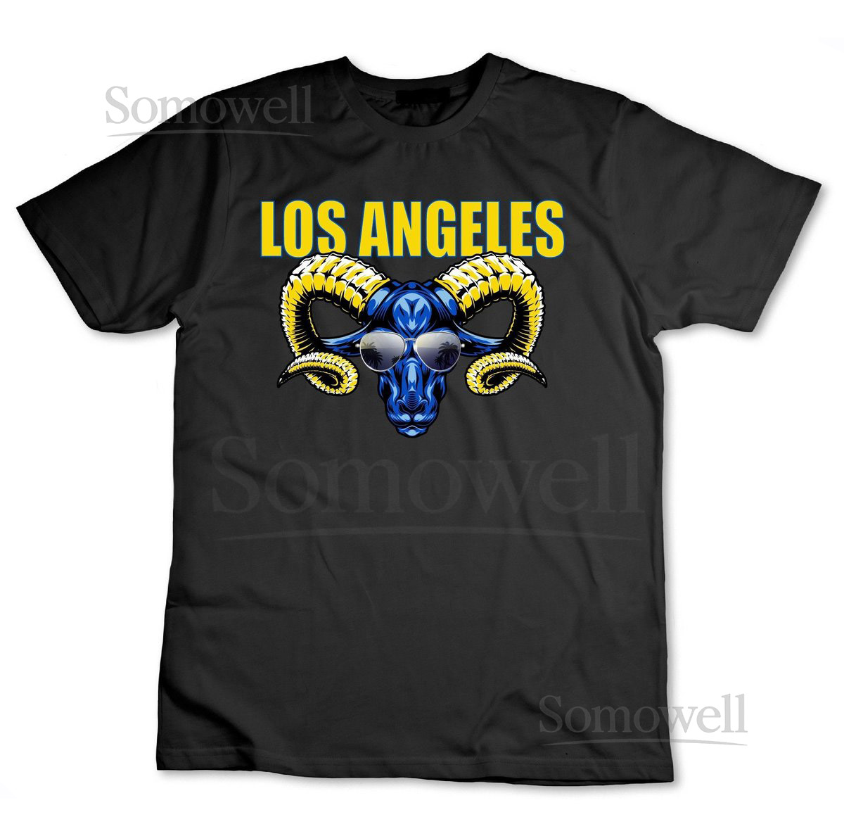 Los Angeles RAMS Shirt Funny Rams Shirt Cool Ram From Los Angeles Unisex Short Sleeve T-shirt Vintage LA Football Shirt_589