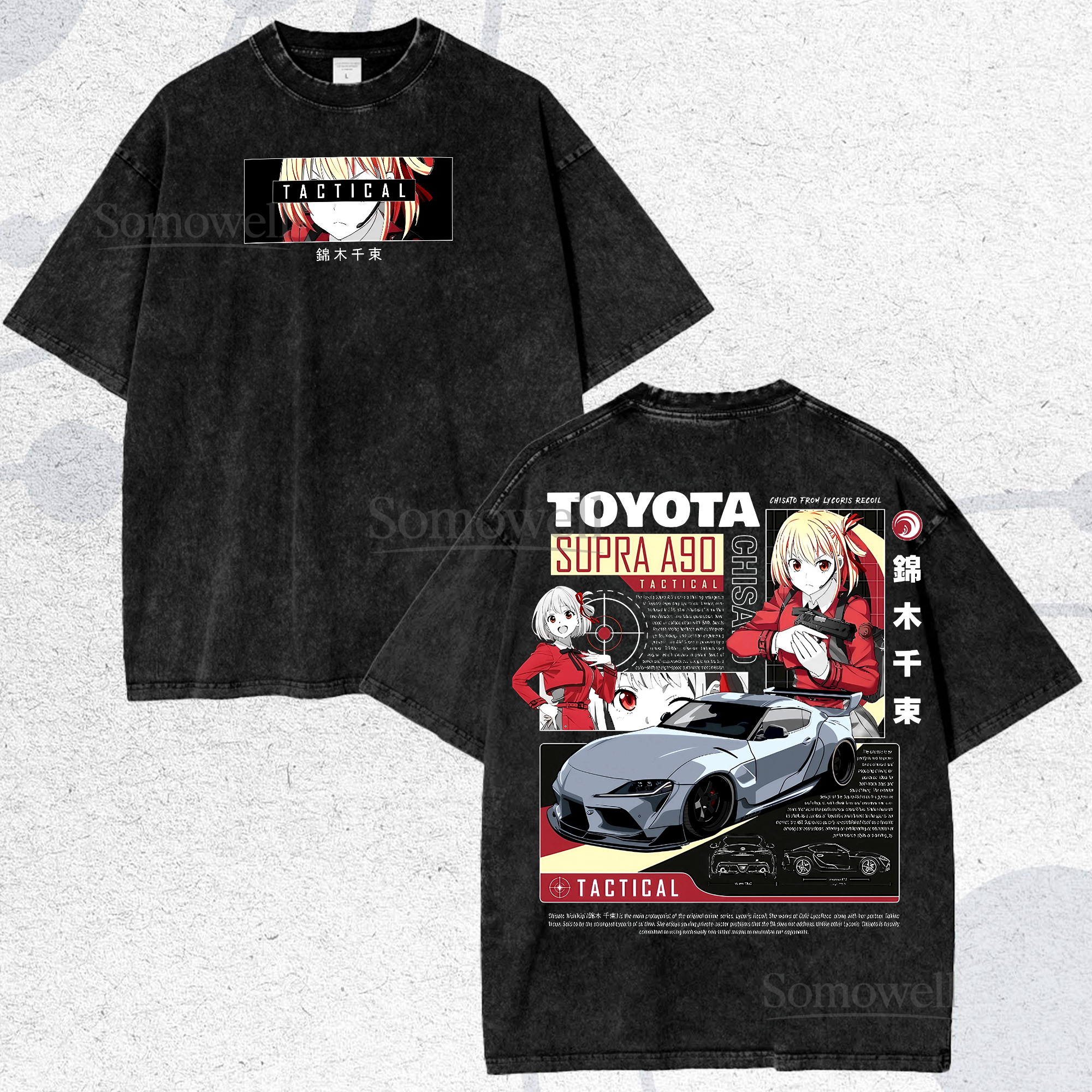 Lycoris Recoil Chisato Nishikigi Toyota Supra A90 TShirt Anime JDM