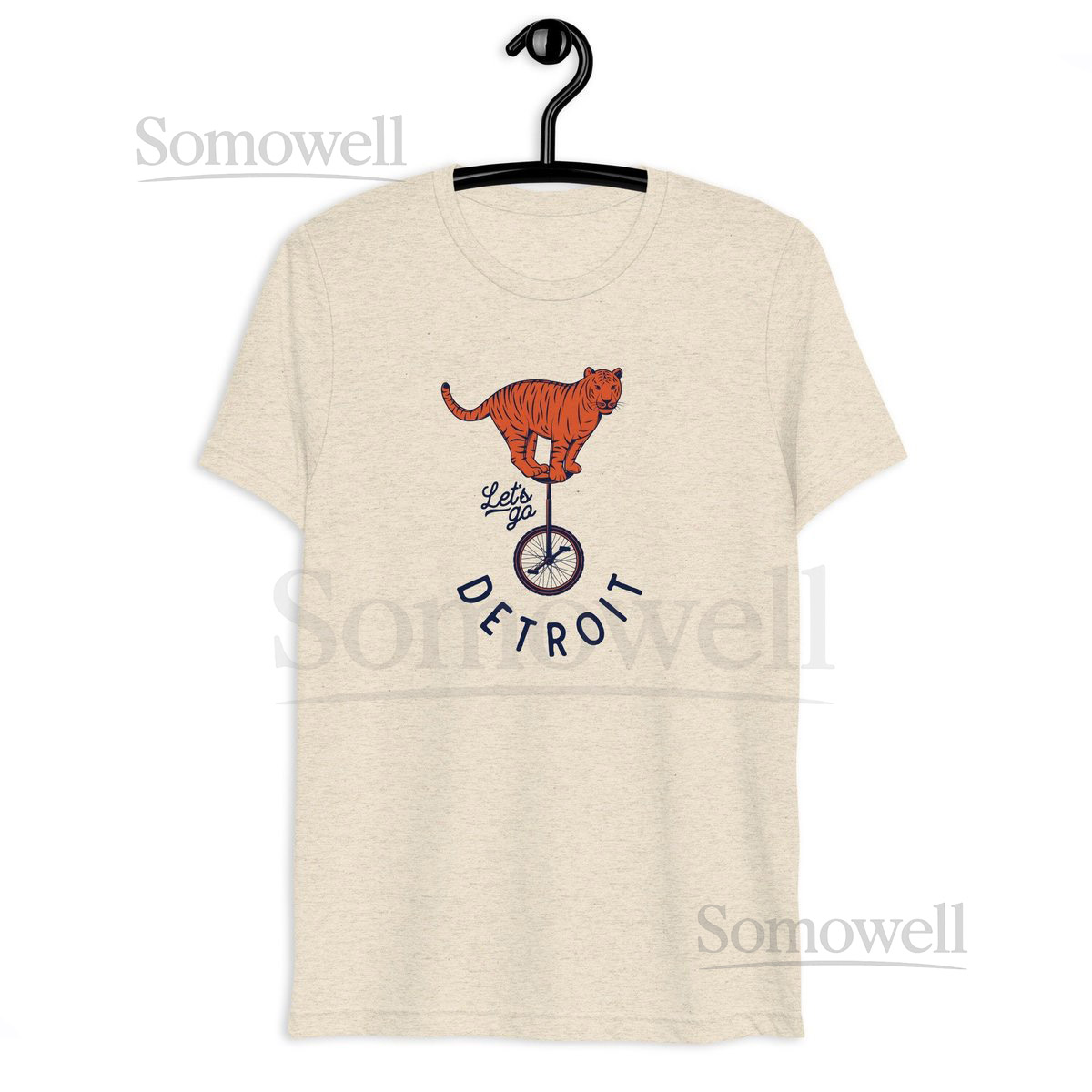 Detroit Tigers-Inspired Vintage Unicycle Short Sleeve T-shirt Detroit Baseball_263