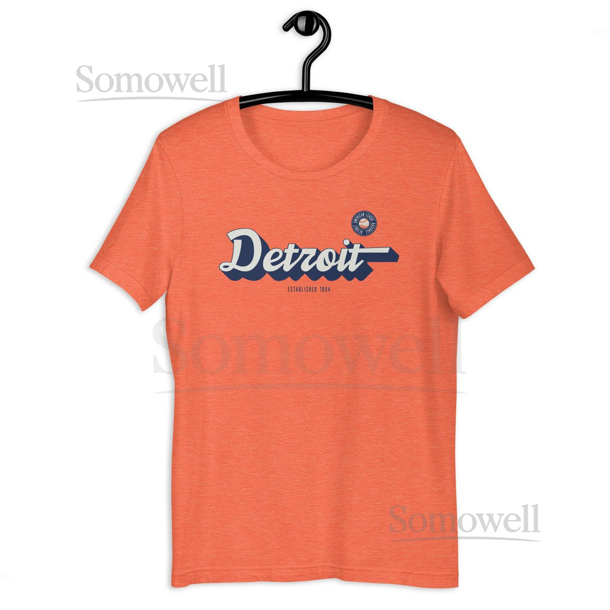 Detroit Tigers-Inspired Vintage Short-Sleeve Unisex Orange T-shirt_261