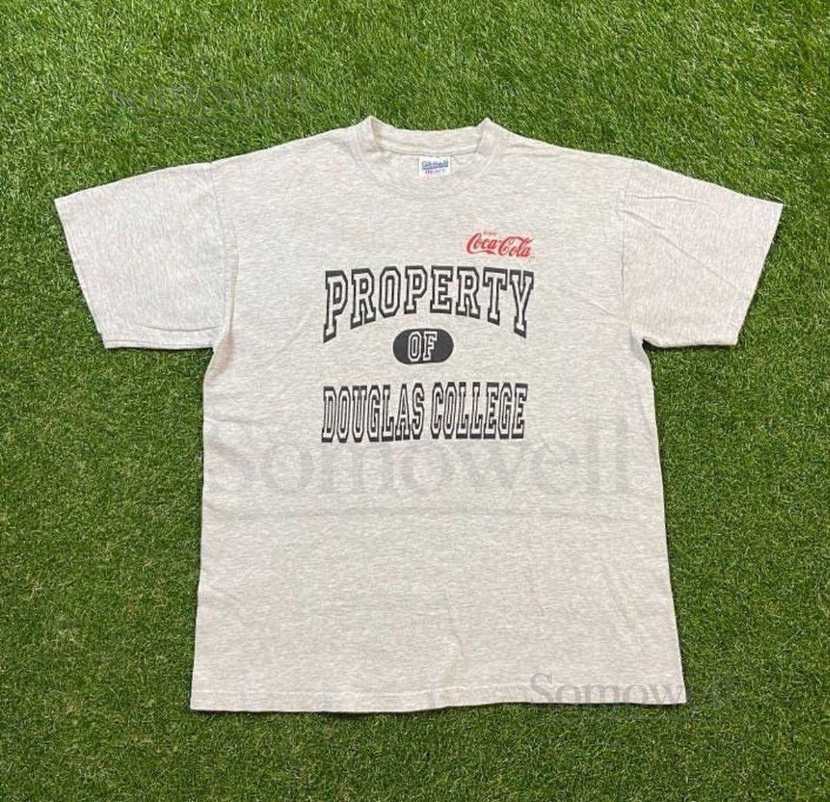 Vintage Property of Douglas College T Shirt Tee Gildan Size Large L Coca Cola British Columbia Vancouver Canada 1990s 90s_521