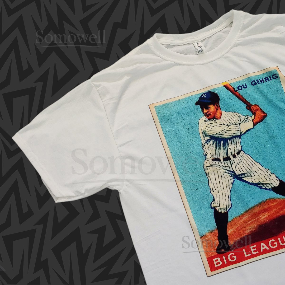 LOU GEHRIG T-Shirt 1933 GOUDEY 92 Baseball Card New York Yankees Vintage Small - 2XL_584