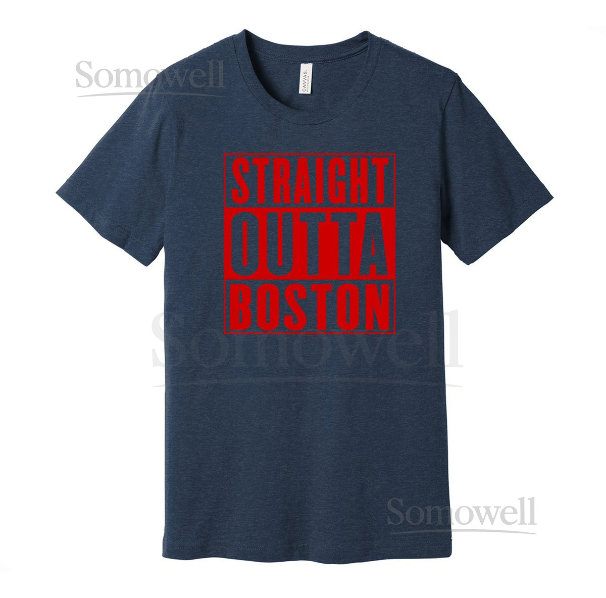Straight Outta Boston - Hip Hop Parody Shirt - Navy Red T-Shirt Resident Local Love Tee S M L XL XXL 3XL Multiple Color Choices_552
