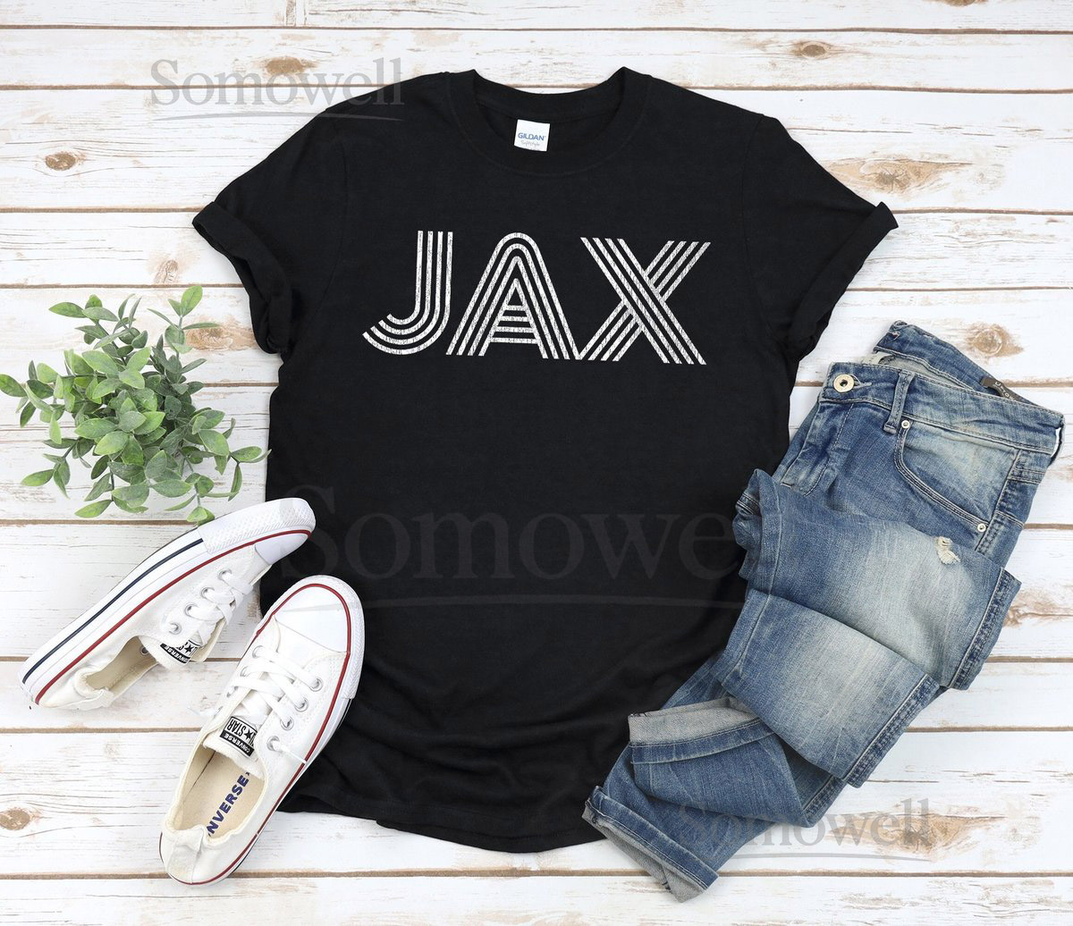 JAX Shirt Unisex in Black Navy Heather Retro 60s 70s Jacksonville FL design with vintage texture unique Jacksonvillle Florid_728