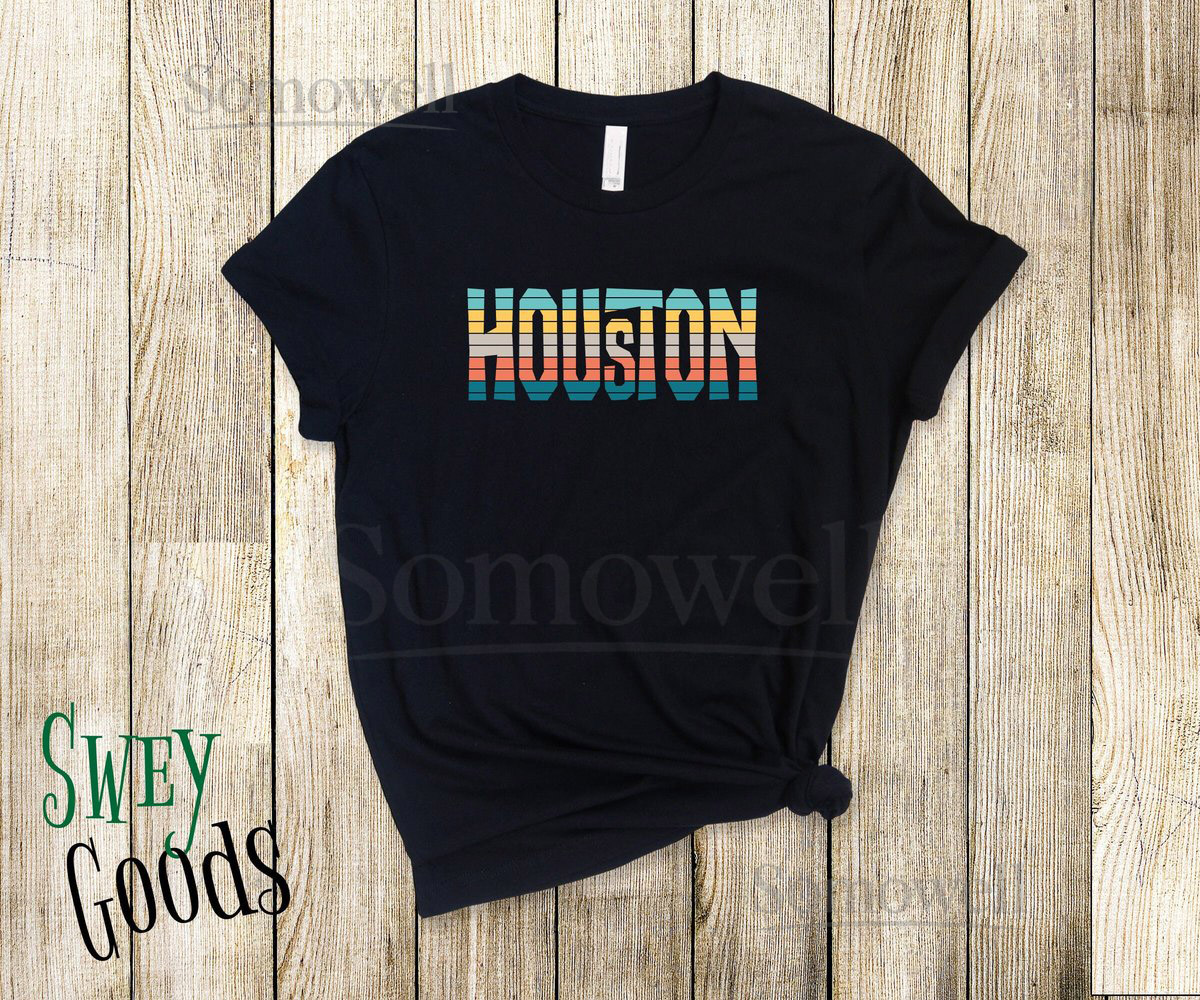 HOUSTON City Retro Stripe Short Sleeve Tee T-shirt for Gift Man Woman Houston Texas FREE Sh_218