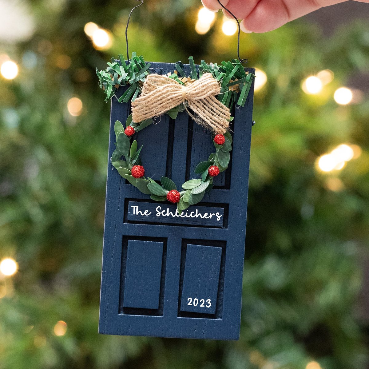 Personalized Family Name Front Door Christmas Tree Ornament Custom New home christmas tree ornament