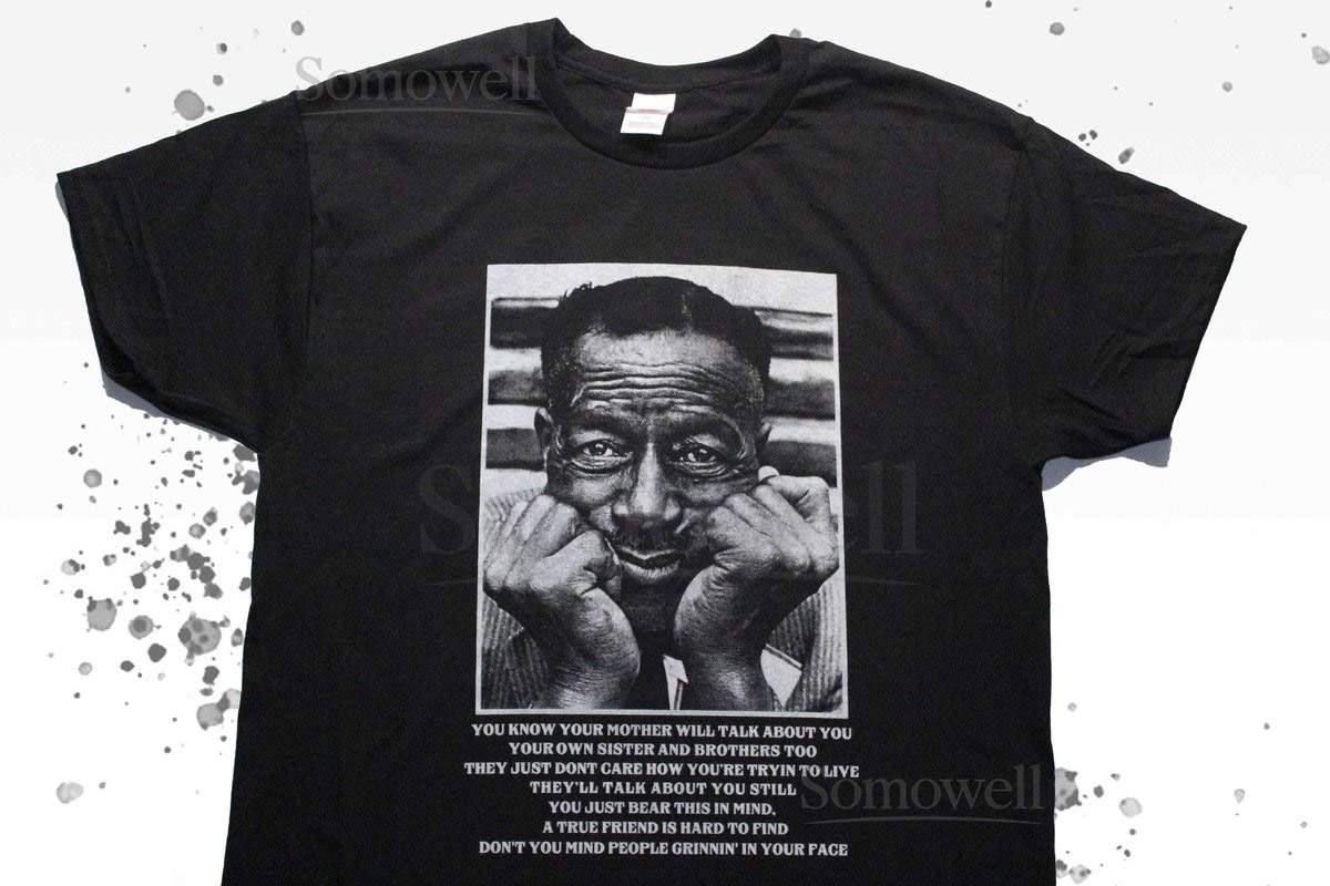 SON HOUSE Grinnin In Your Face Lyric Quote Hand Silk Screen Printed Photograph Portrait Delta Blues Music Mississippi Band Shirt_485