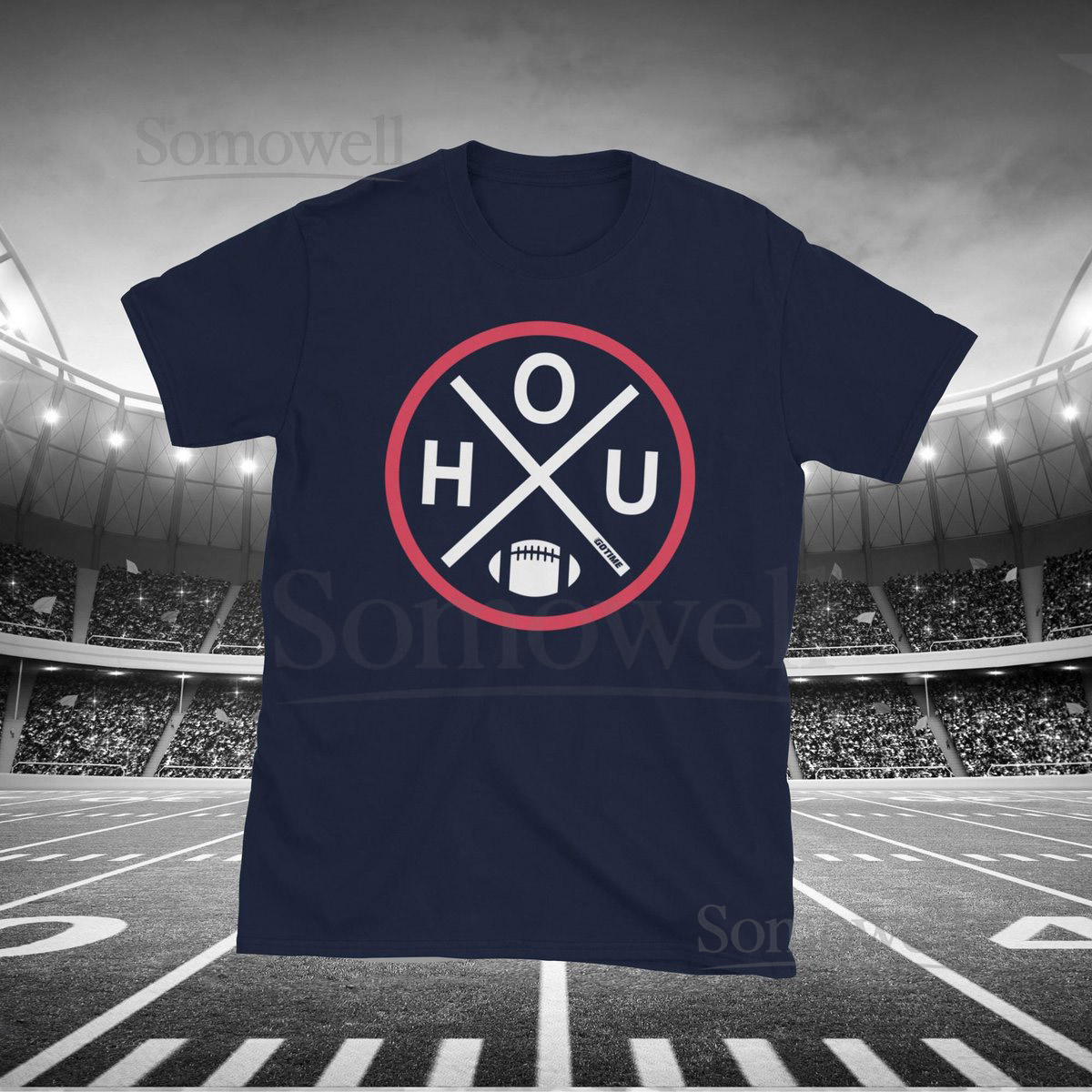 Retro Houston Football Emblem Vintage HOU T_798