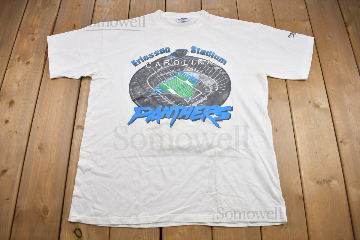 Vintage 1990s NFL Carolina Panthers Graphic T-Shirt Reebok Tee Made In USA American Football NFL 90s Streetwear Sportswear_897