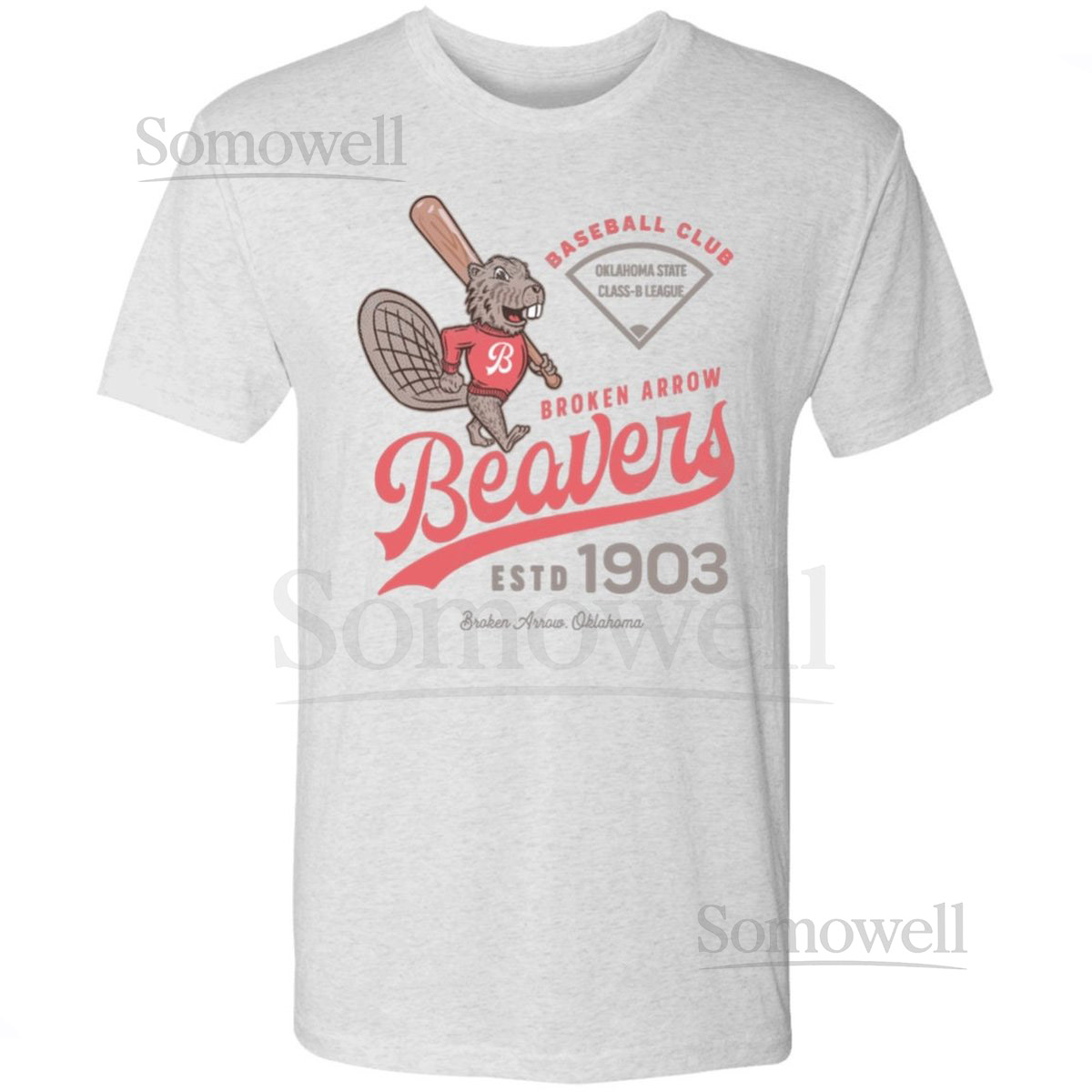 Retro Minor League Baseball Team Shirt Broken Arrow Beavers Retro Minor League Baseball T-Shirt Men's Vintage Baseball Triblend T-Shirt_754