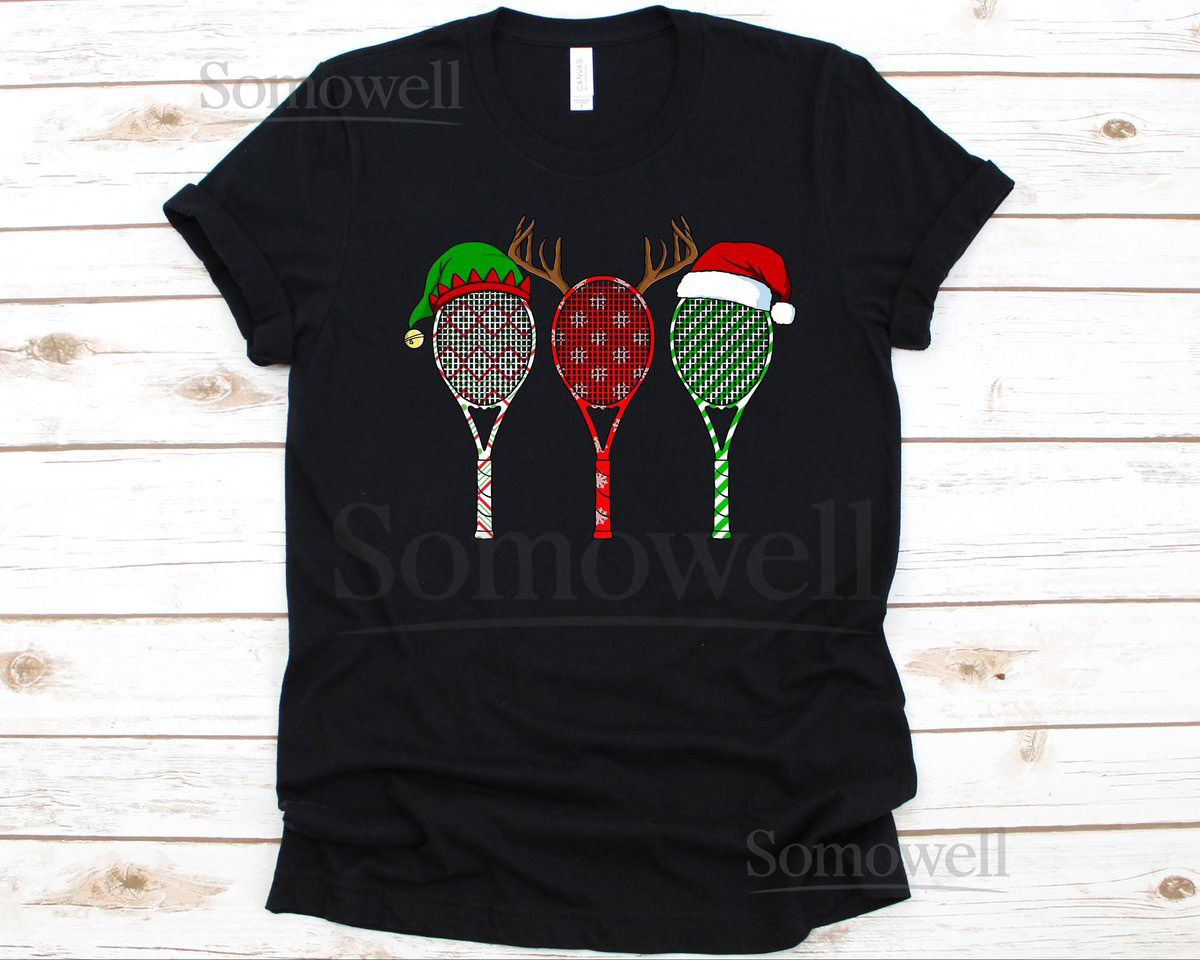 Tennis Racket Christmas Shirt Christmas Gift December 25th Tennis Racket Design Tennis Ball Lawn Tennis Player Tennis Lovers Shirt_566